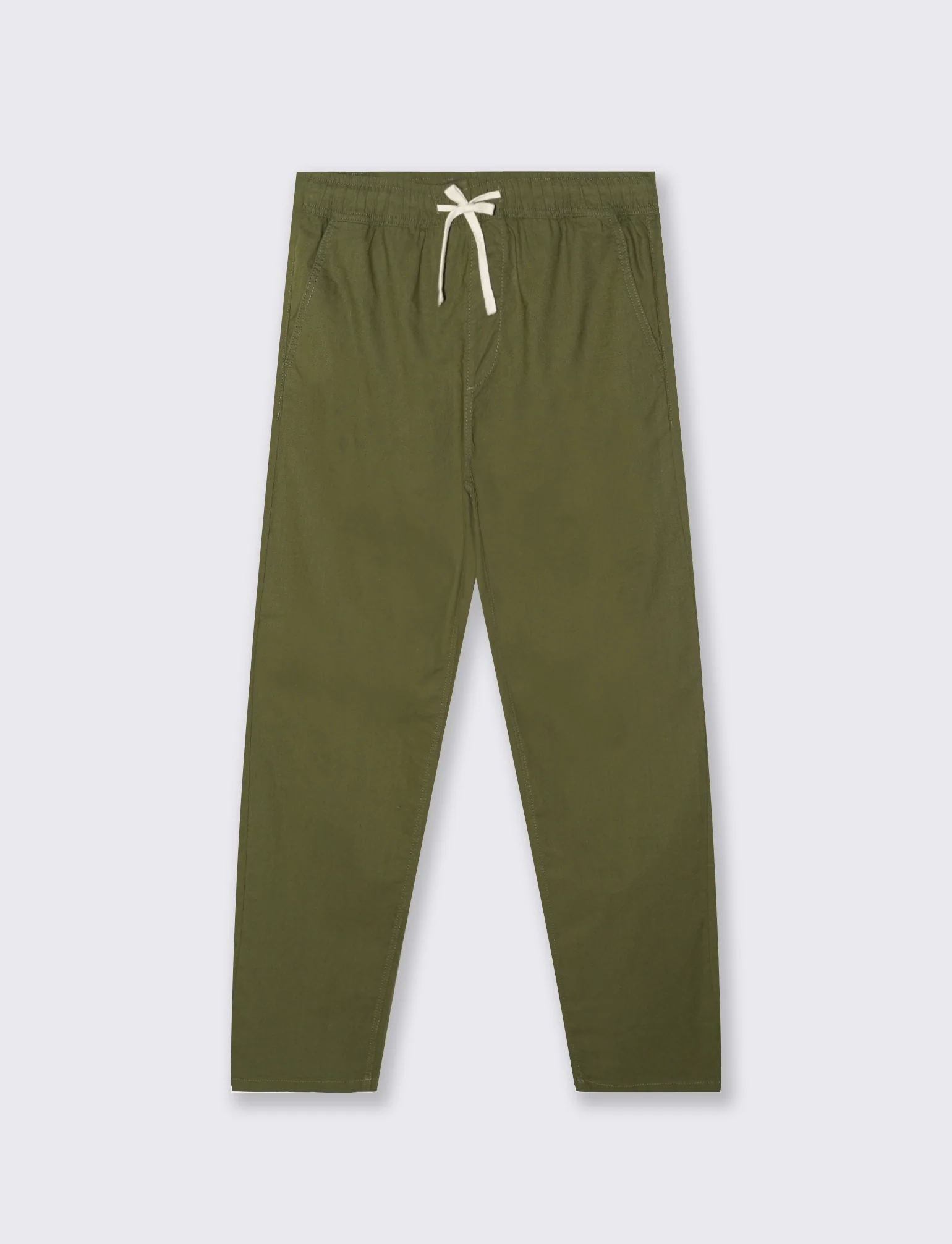 Pantaloni jogger in cotone con tasche - Verde oliva