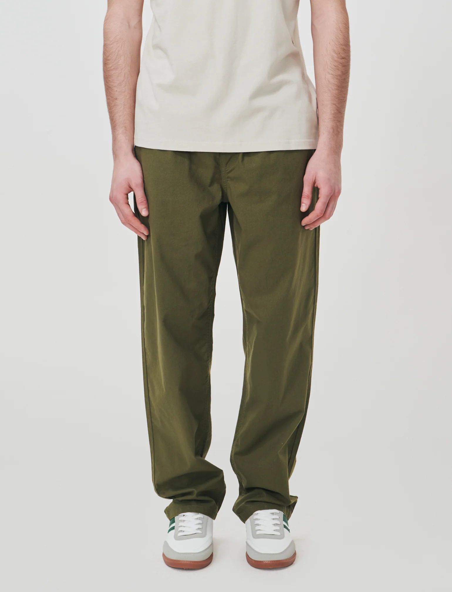Pantaloni jogger in cotone con tasche - Verde oliva - Image 3