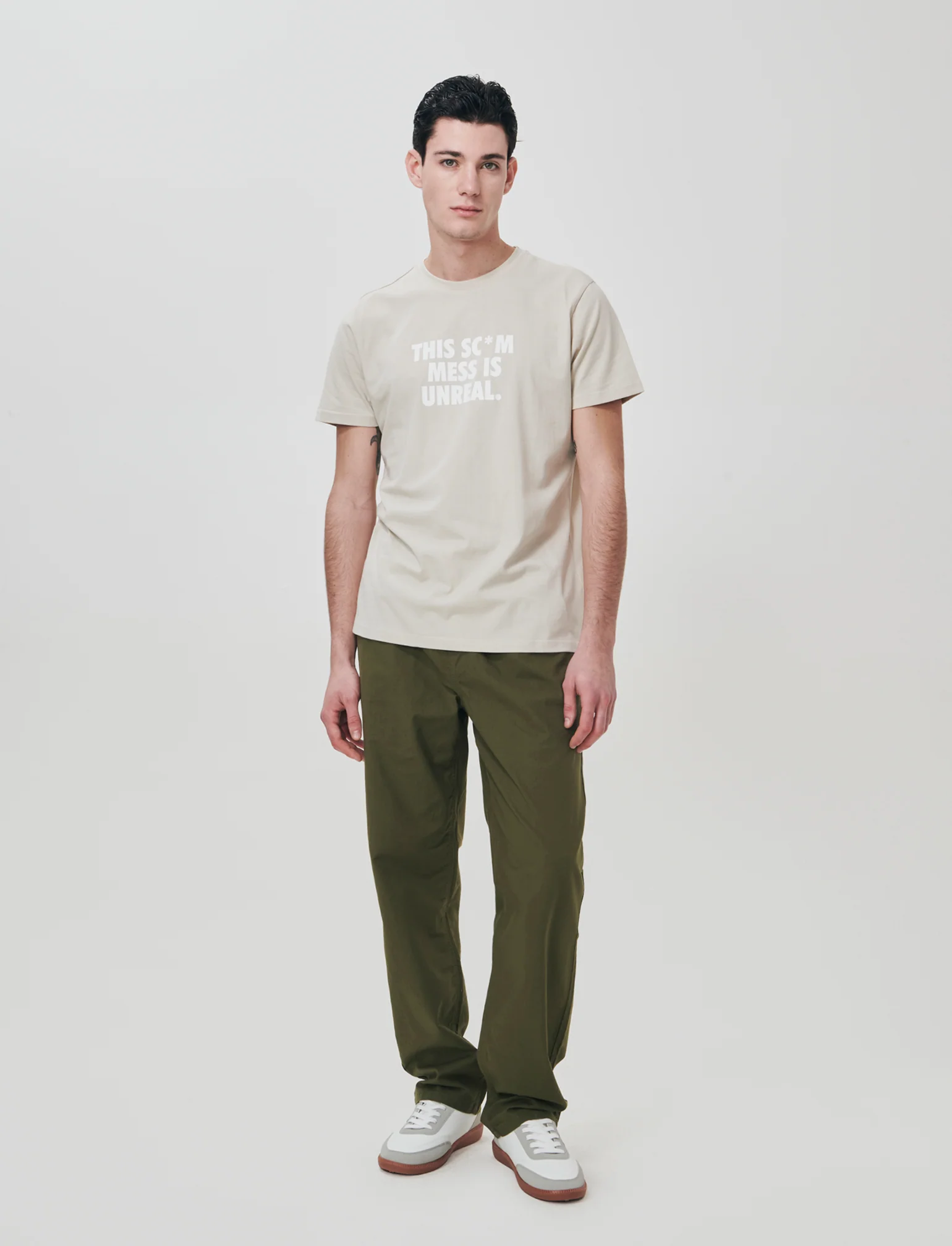 Pantaloni jogger in cotone con tasche - Verde oliva - Image 4