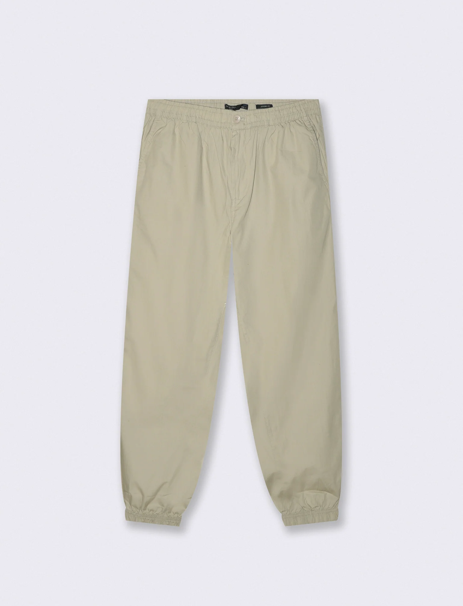 Pantaloni Jogger in Cotone con Vita Elastica - Grigio stone
