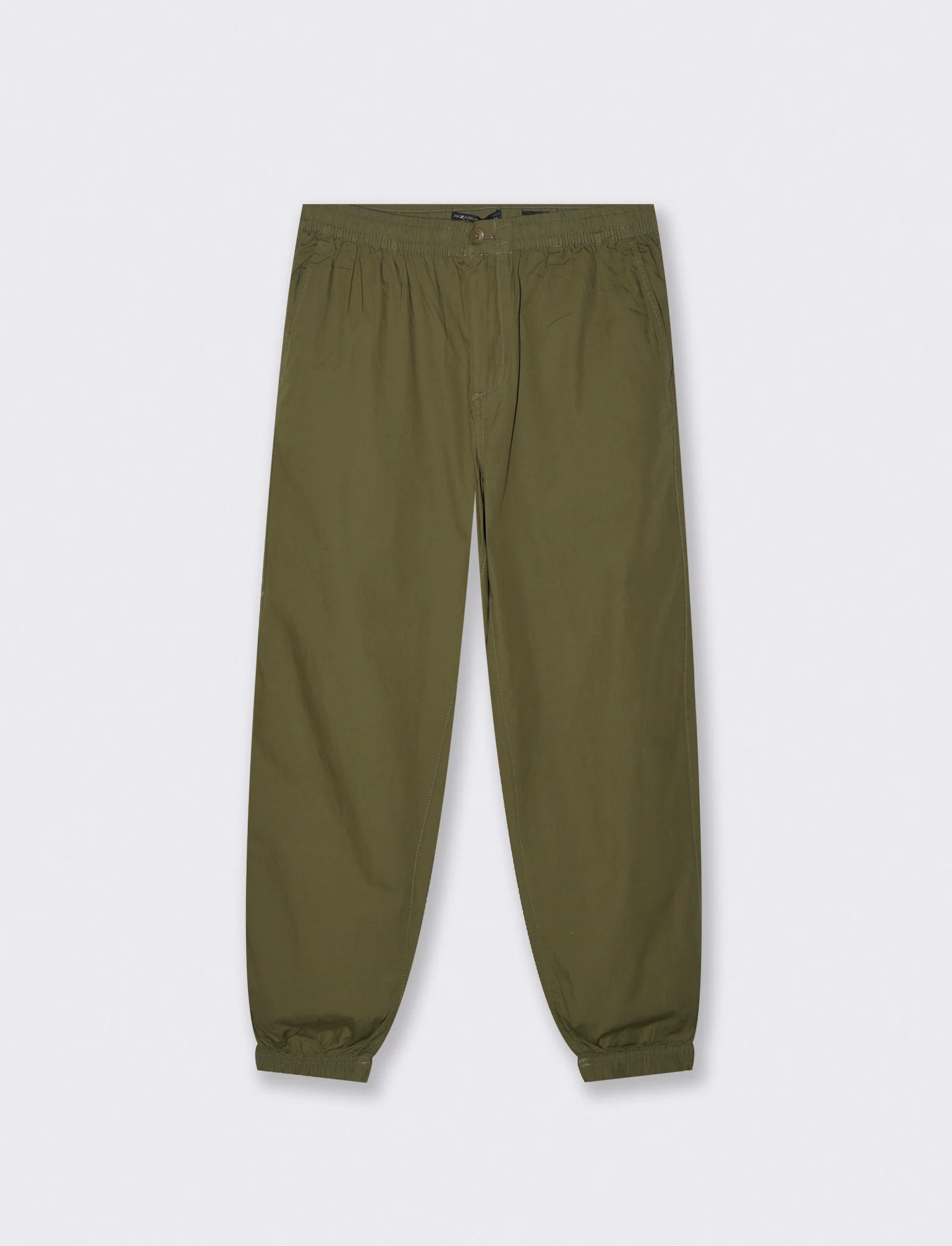Pantaloni Jogger in Cotone con Vita Elastica - Verde militare