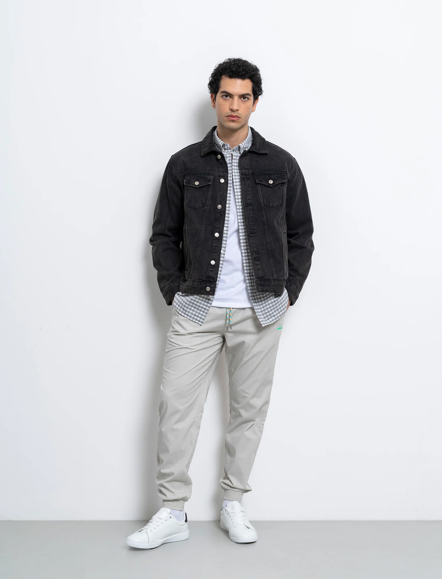 Pantaloni jogger in cotone da uomo - Grigio ghiaccio - Image 3
