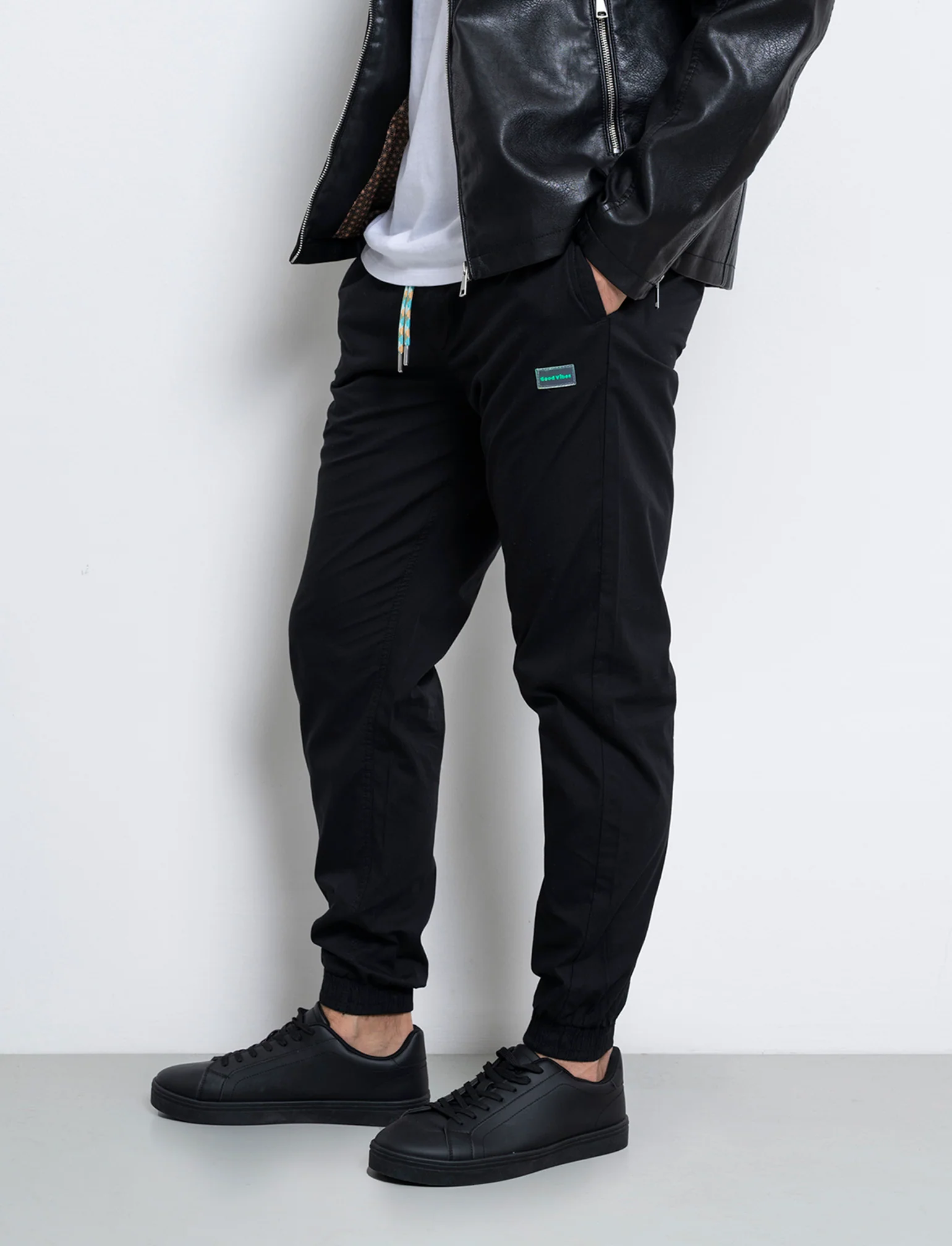 Pantaloni jogger in cotone da uomo - Nero