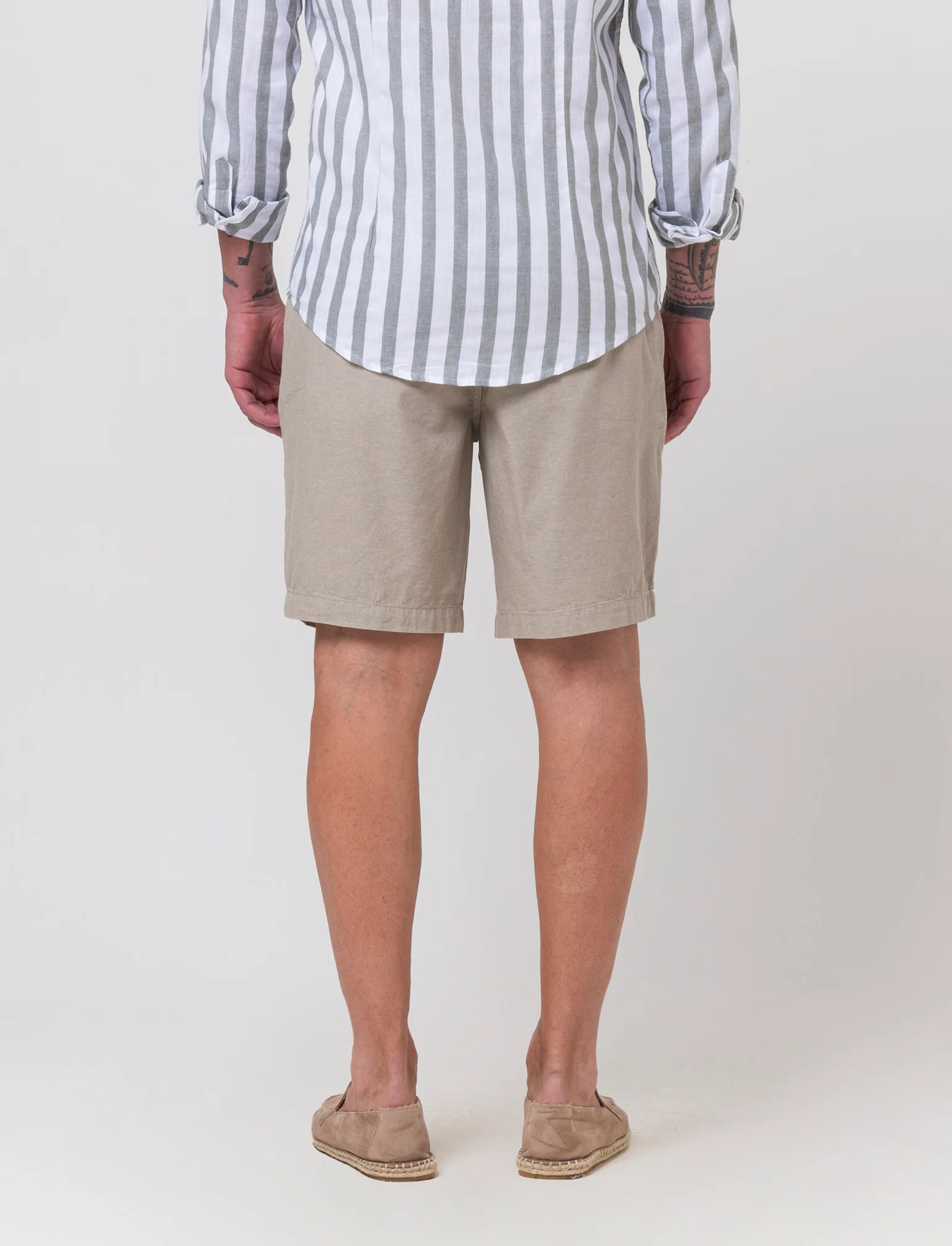 Pantaloni jogger in cotone effetto melange da uomo - Verde salvia