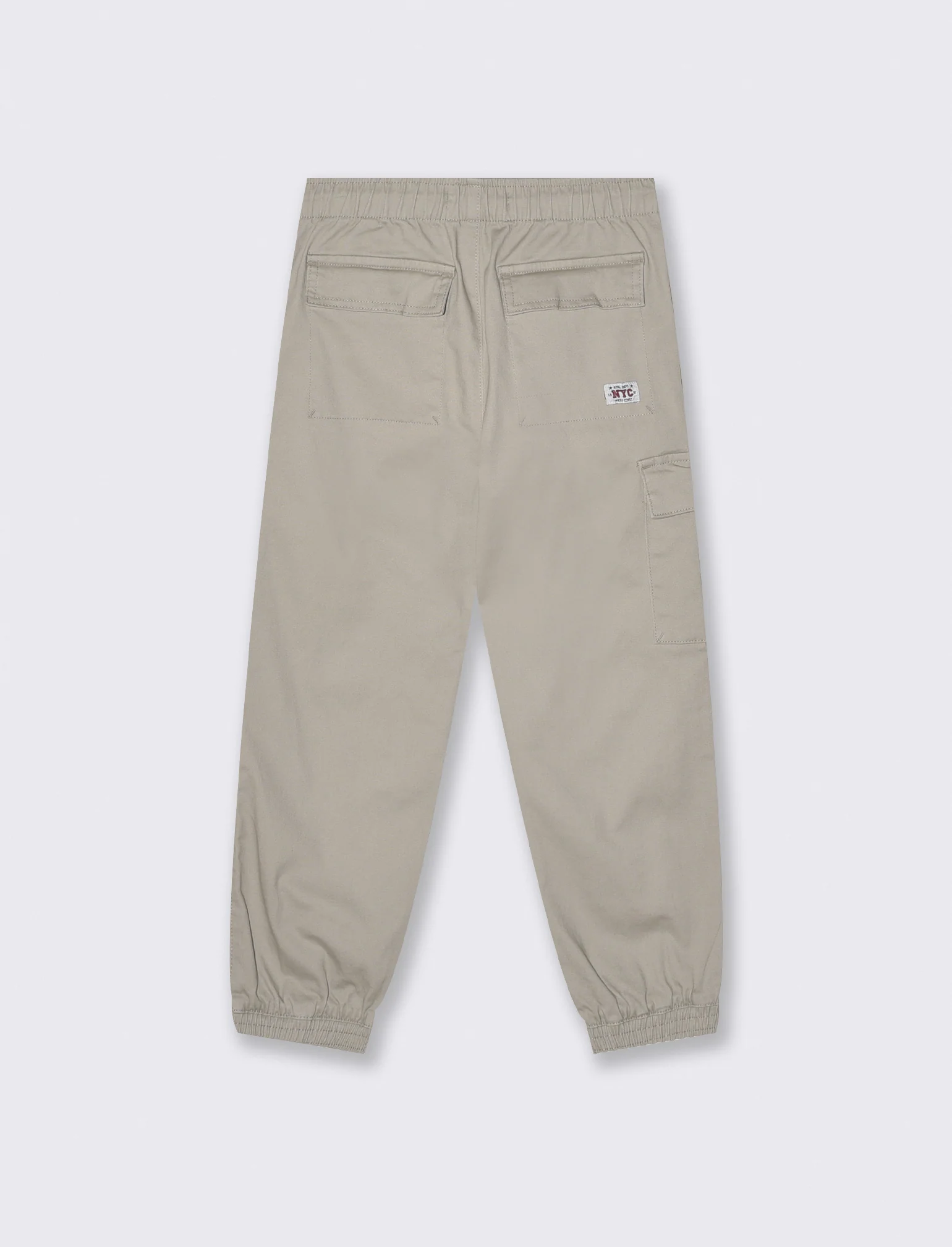 Pantaloni jogger in cotone elastico - Beige - Image 2