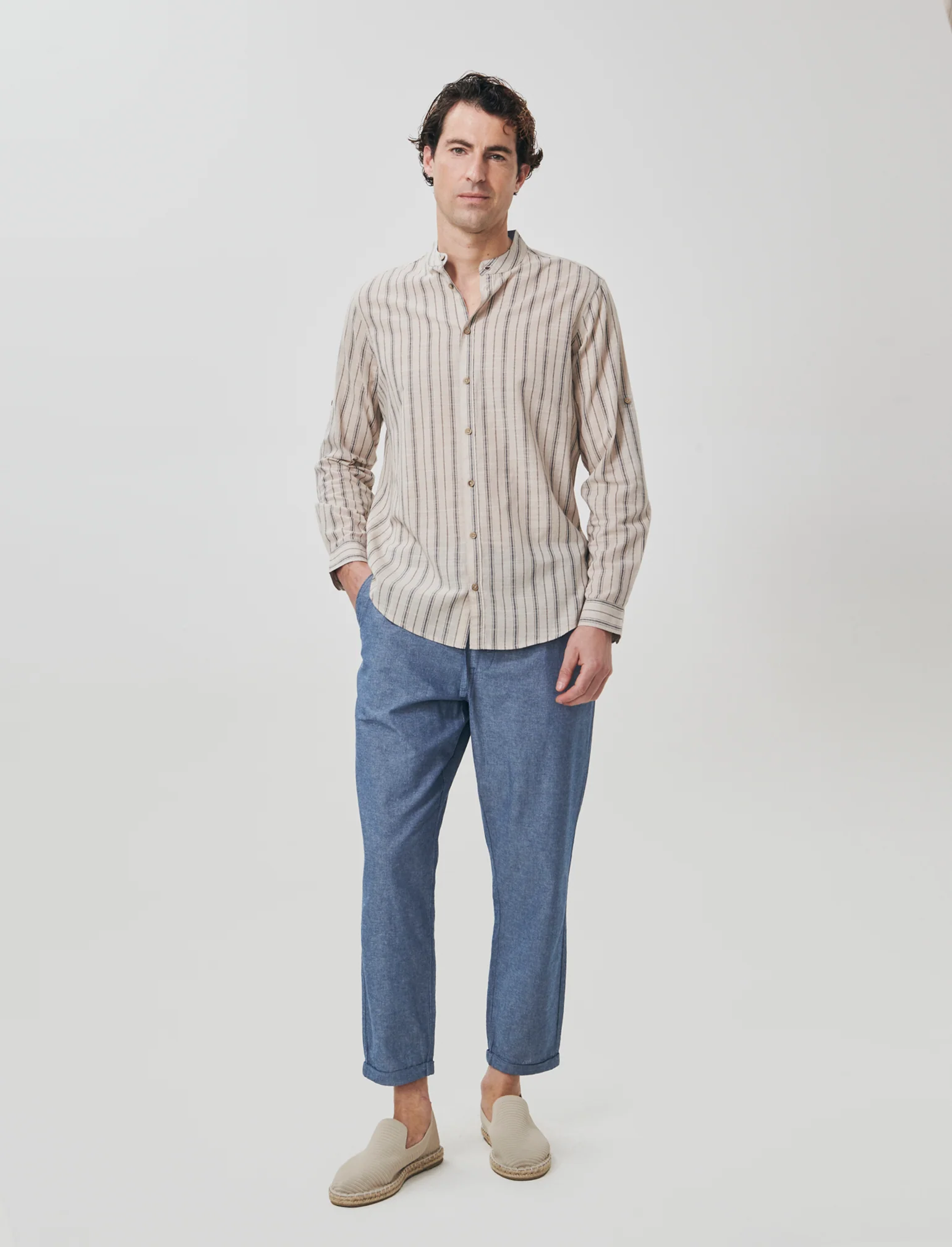 Pantaloni jogger in cotone melange - Blu - Image 3