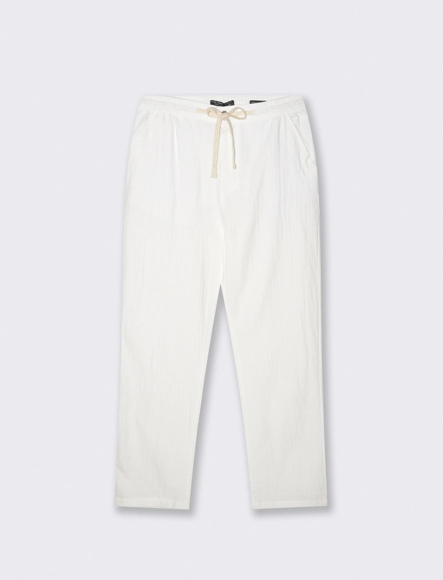 Pantaloni Jogger in Cotone Seer Sucker - Bianco