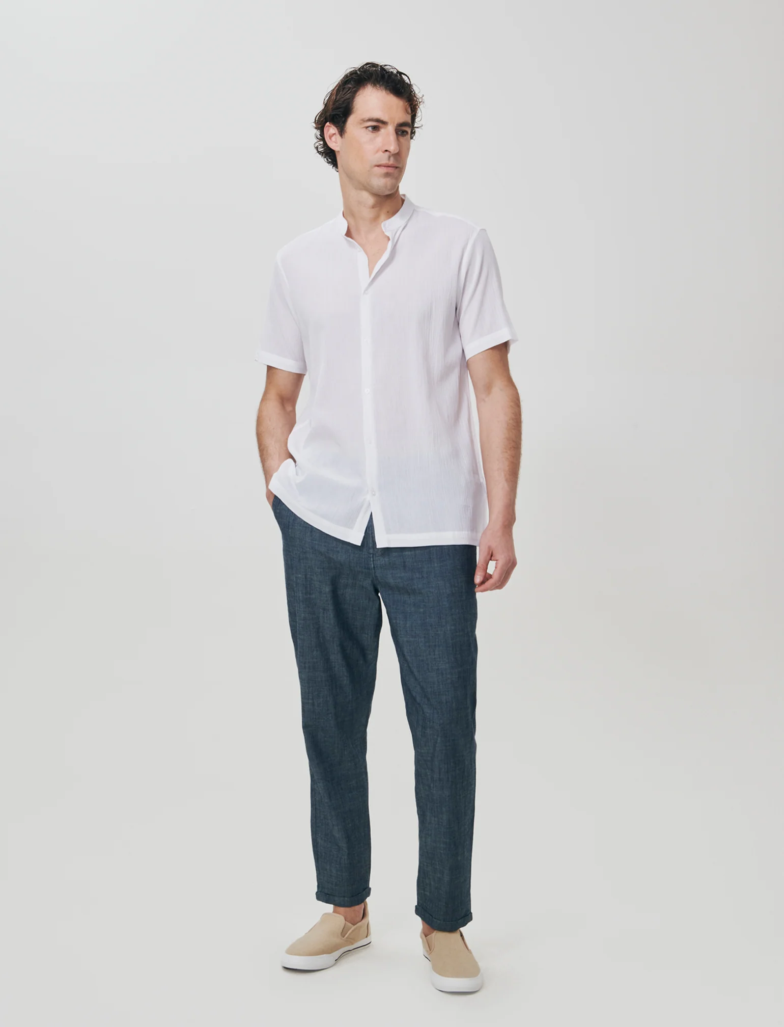 Pantaloni Jogger in Effetto Denim - Denim - Image 3