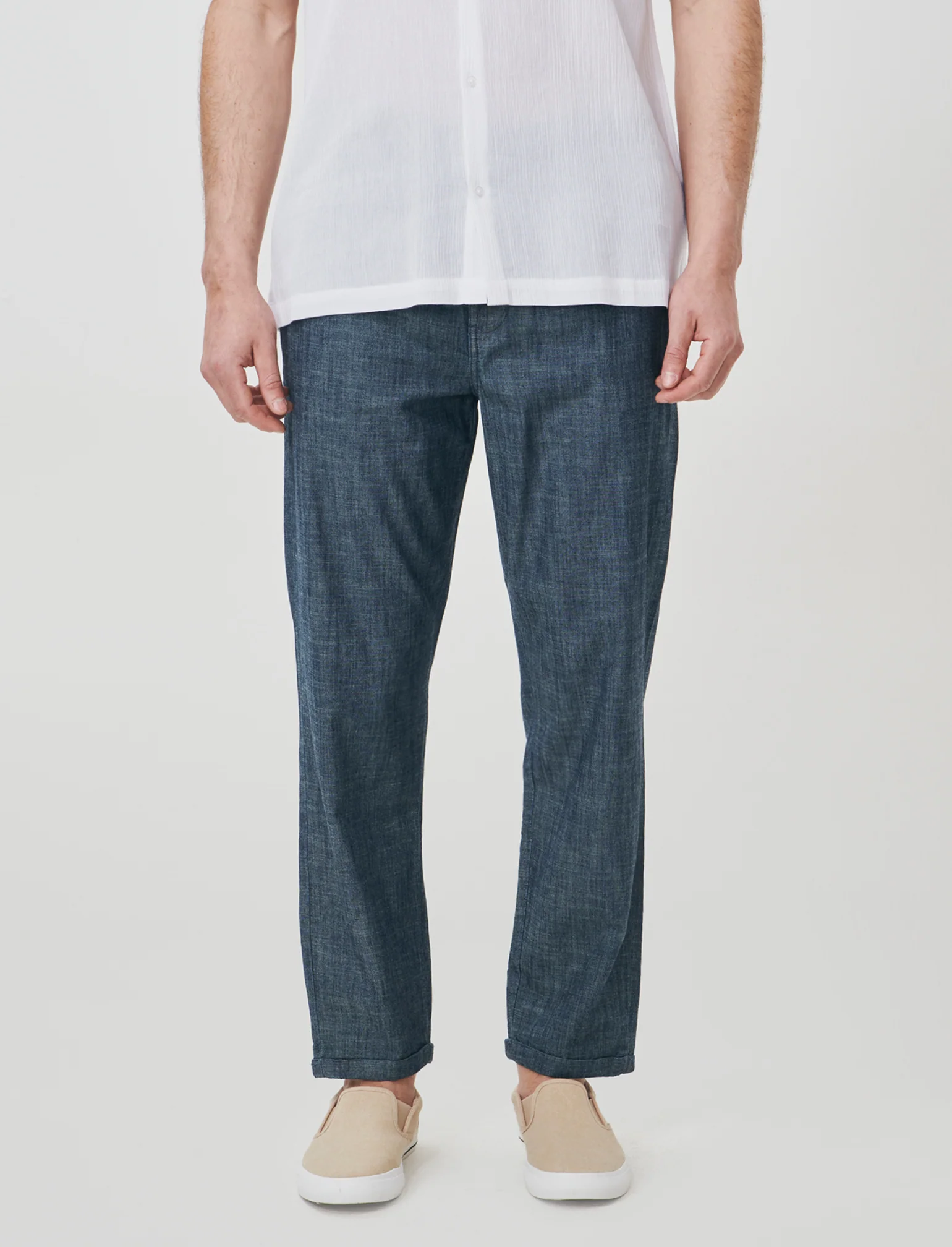 Pantaloni Jogger in Effetto Denim - Denim - Image 4