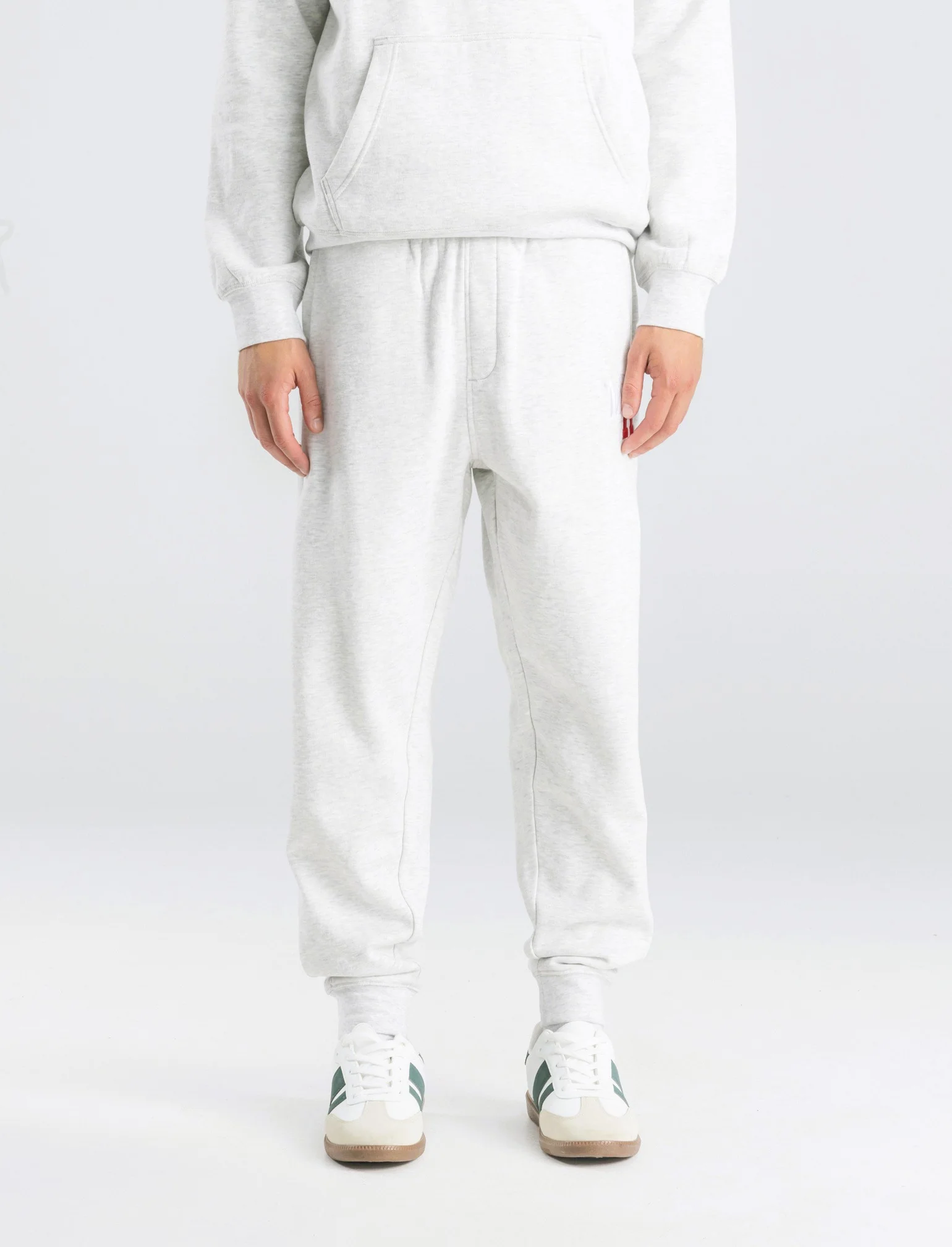 PANTALONI JOGGER IN FELPA CON RICAMO - Grigio mel. - Image 4