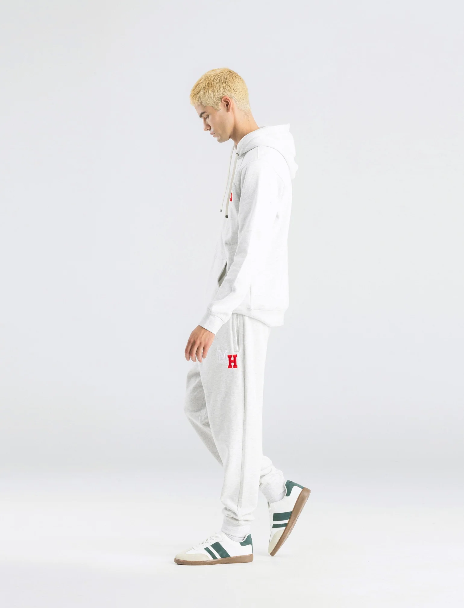 PANTALONI JOGGER IN FELPA CON RICAMO - Grigio mel. - Image 5