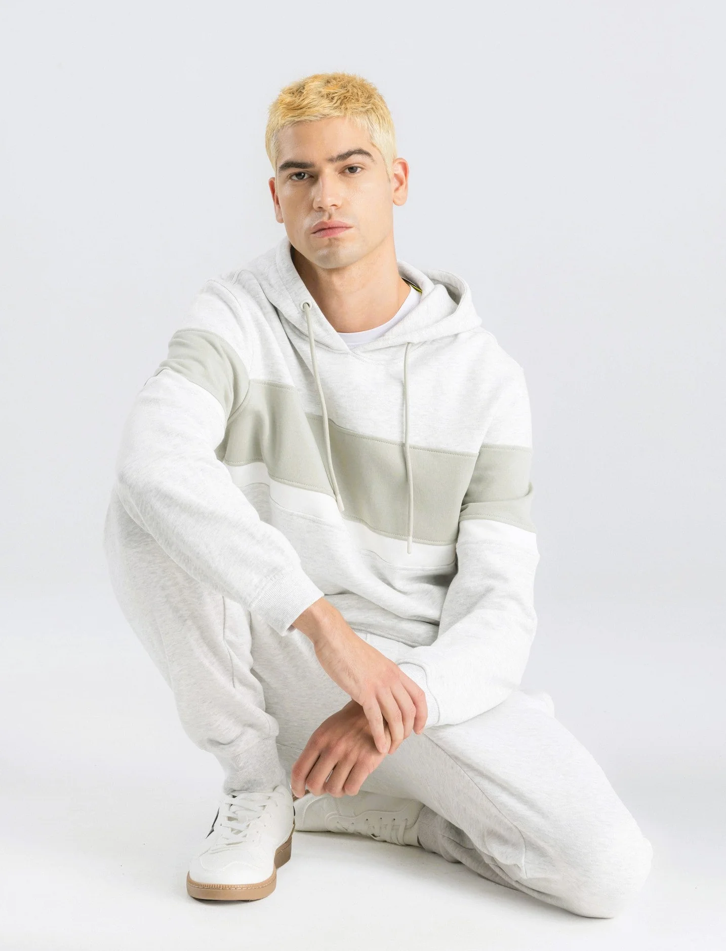 PANTALONI JOGGER IN FELPA CON STAMPA FLOCK - Grigio mel. - Image 3