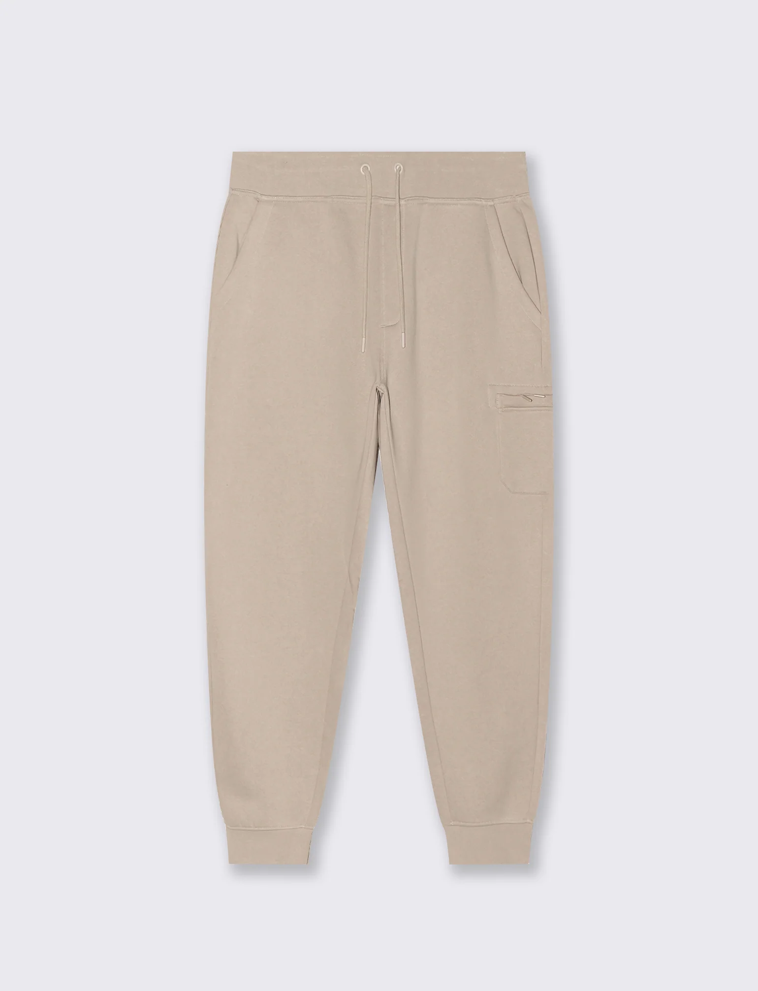PANTALONI JOGGER IN FELPA CON TASCA LATERALE - Beige