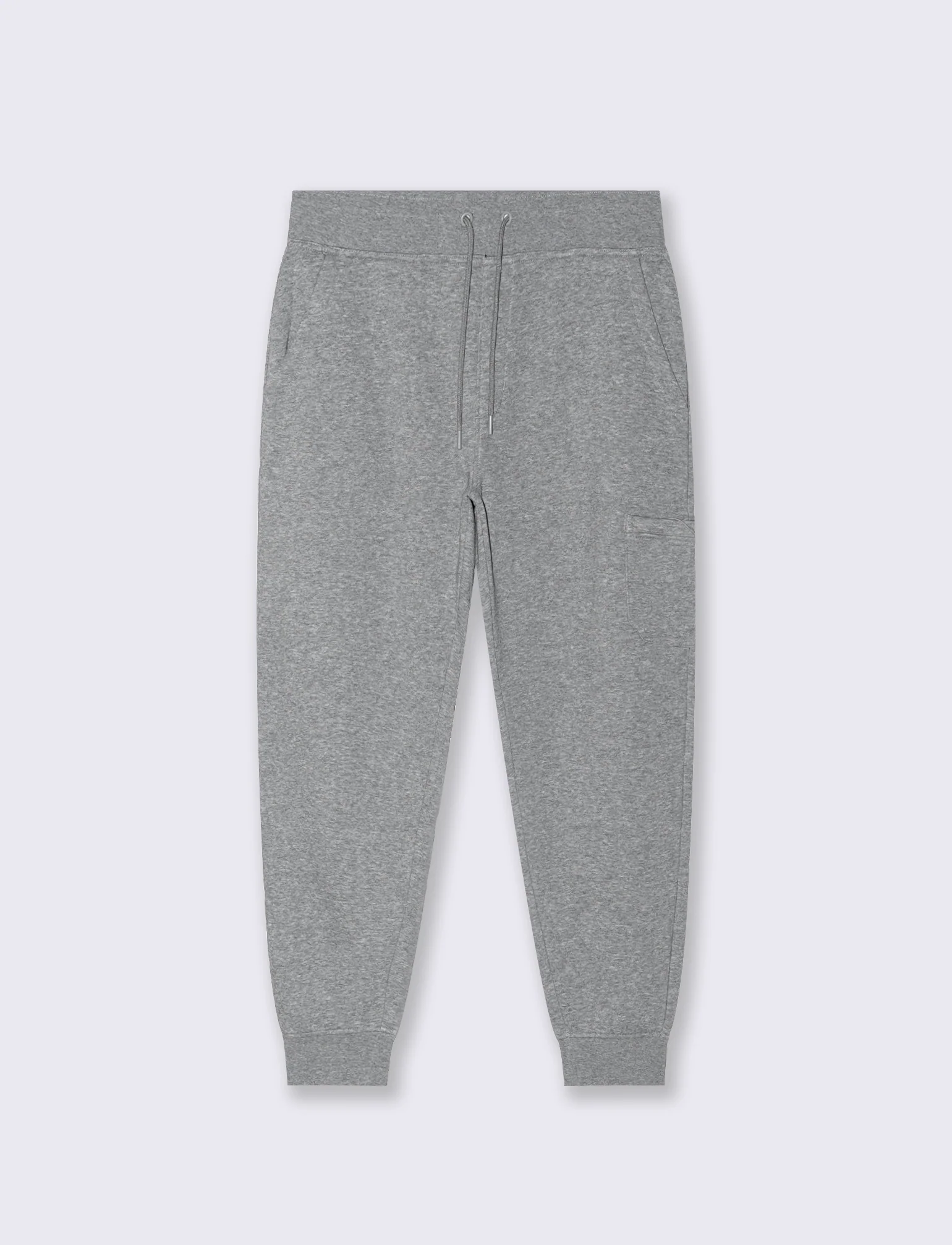 PANTALONI JOGGER  IN FELPA CON TASCA LATERALE - Grigio mel. - Image 2