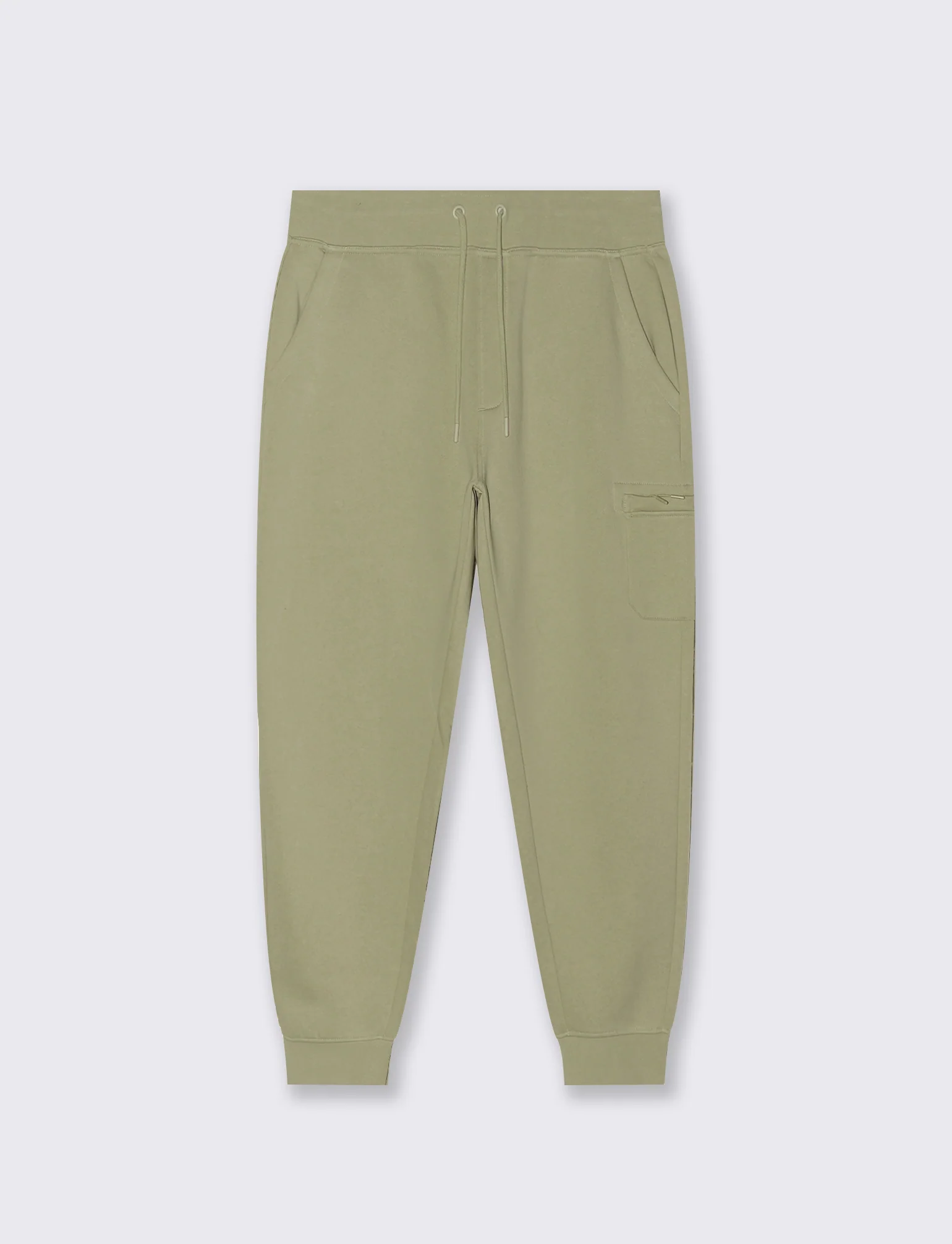 PANTALONI JOGGER IN FELPA CON TASCA LATERALE - Verde salvia