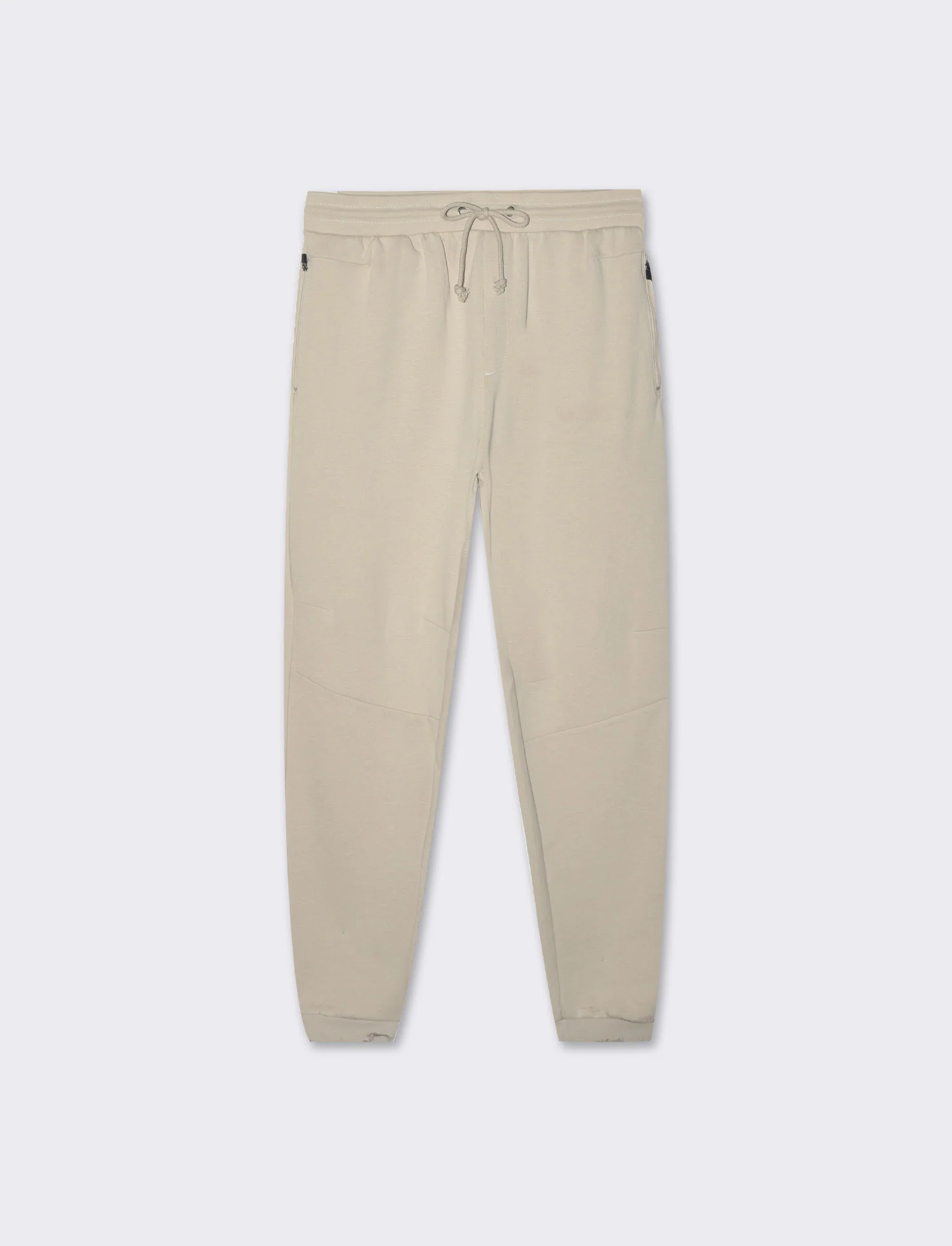 Pantaloni jogger in piquet doppiato - Beige