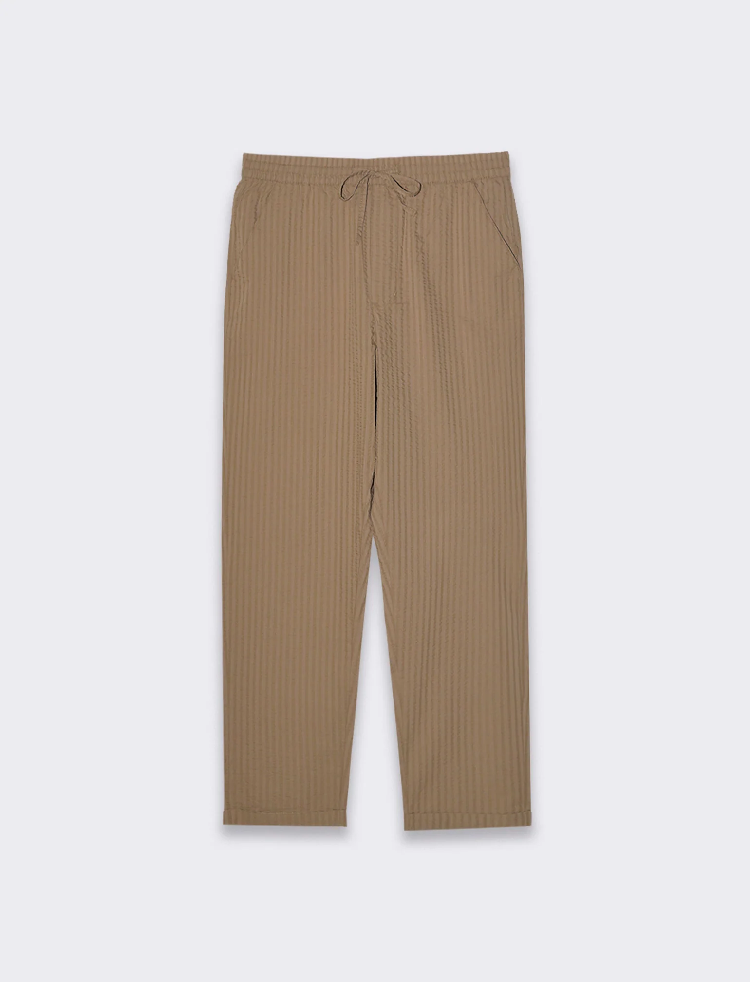 Pantaloni jogger in seersucker da uomo - Grigio tortora