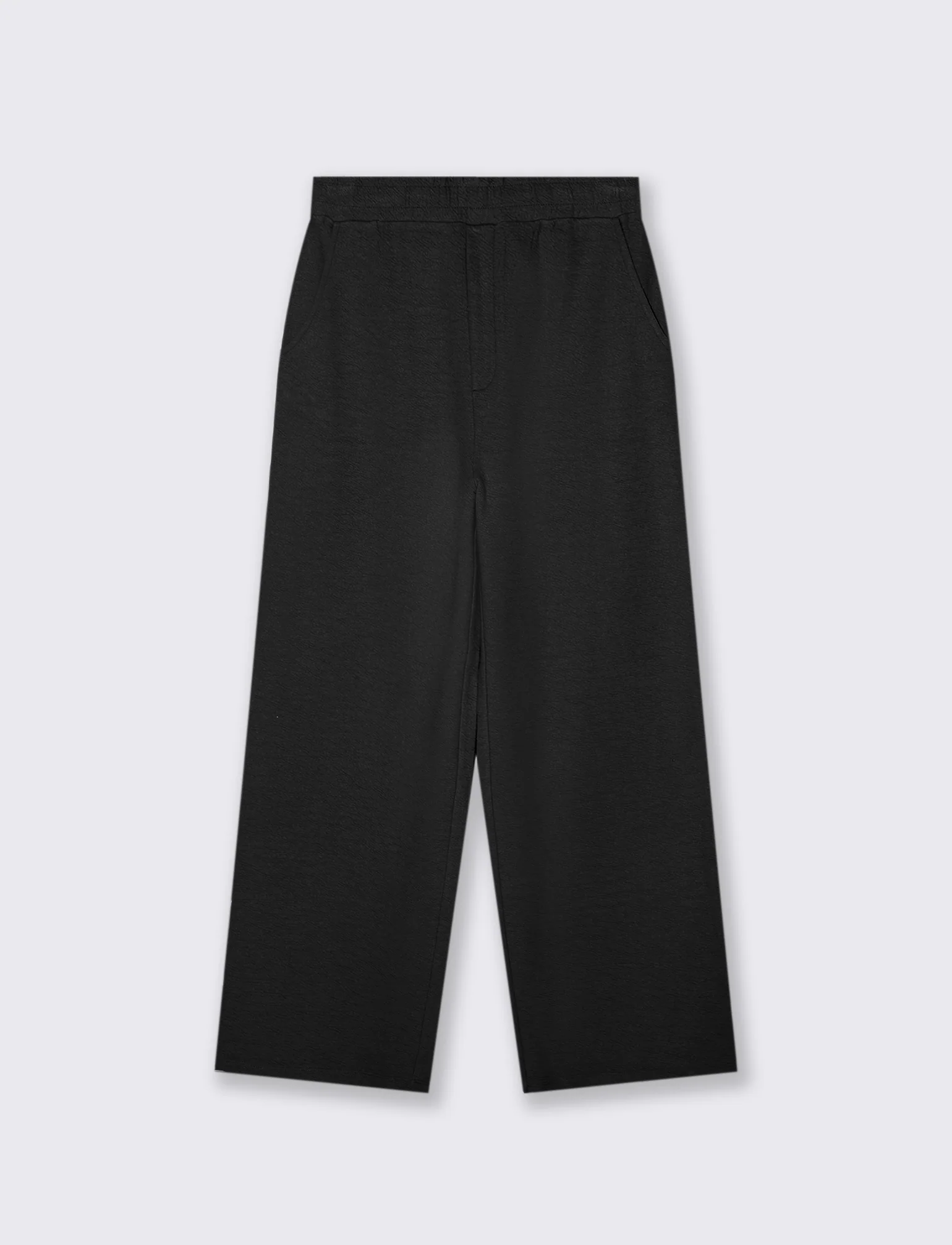 PANTALONI JOGGER IN TESSUTO GOFFRATO - Nero