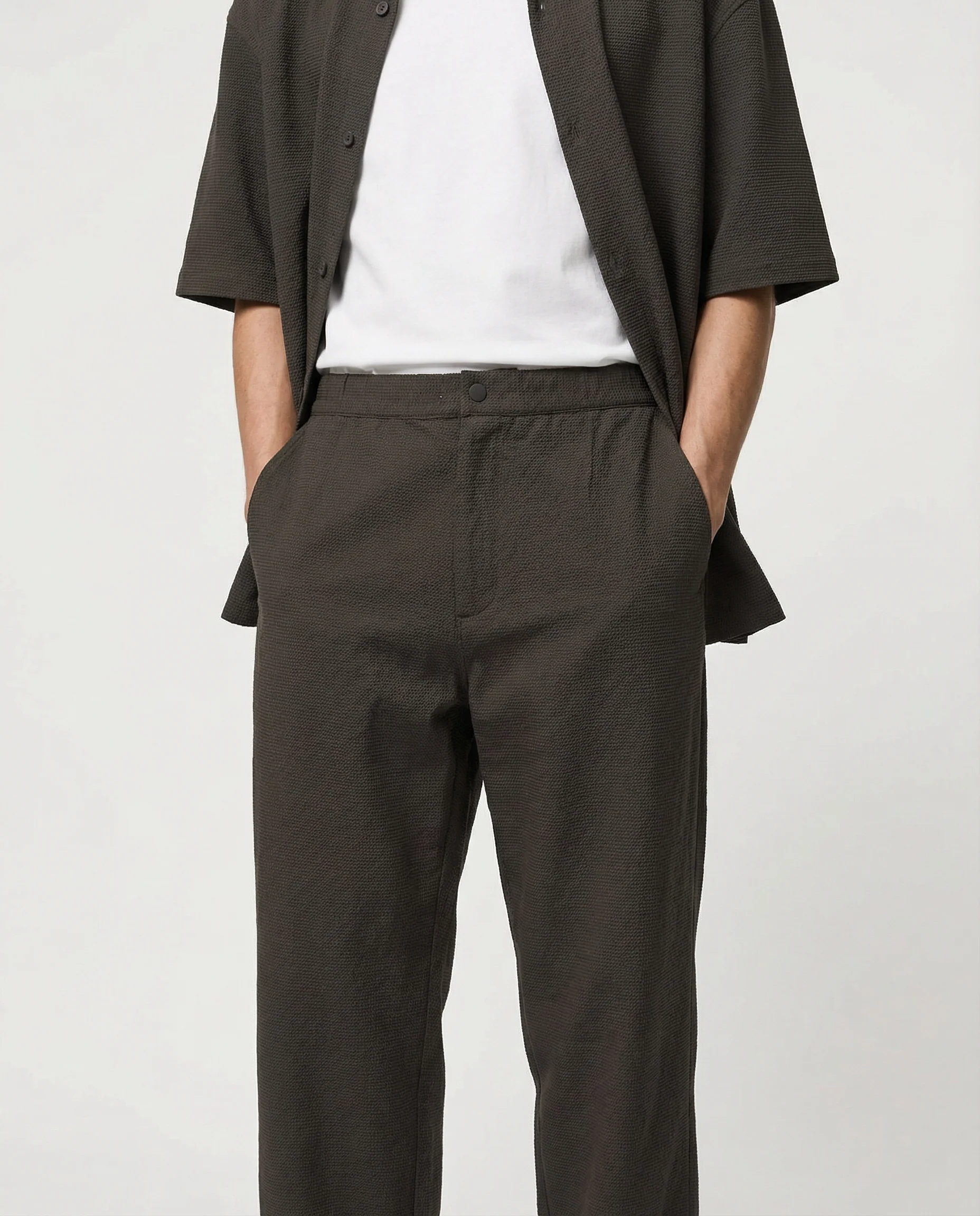 Pantaloni jogger in tessuto jacquard - Moro - Image 4