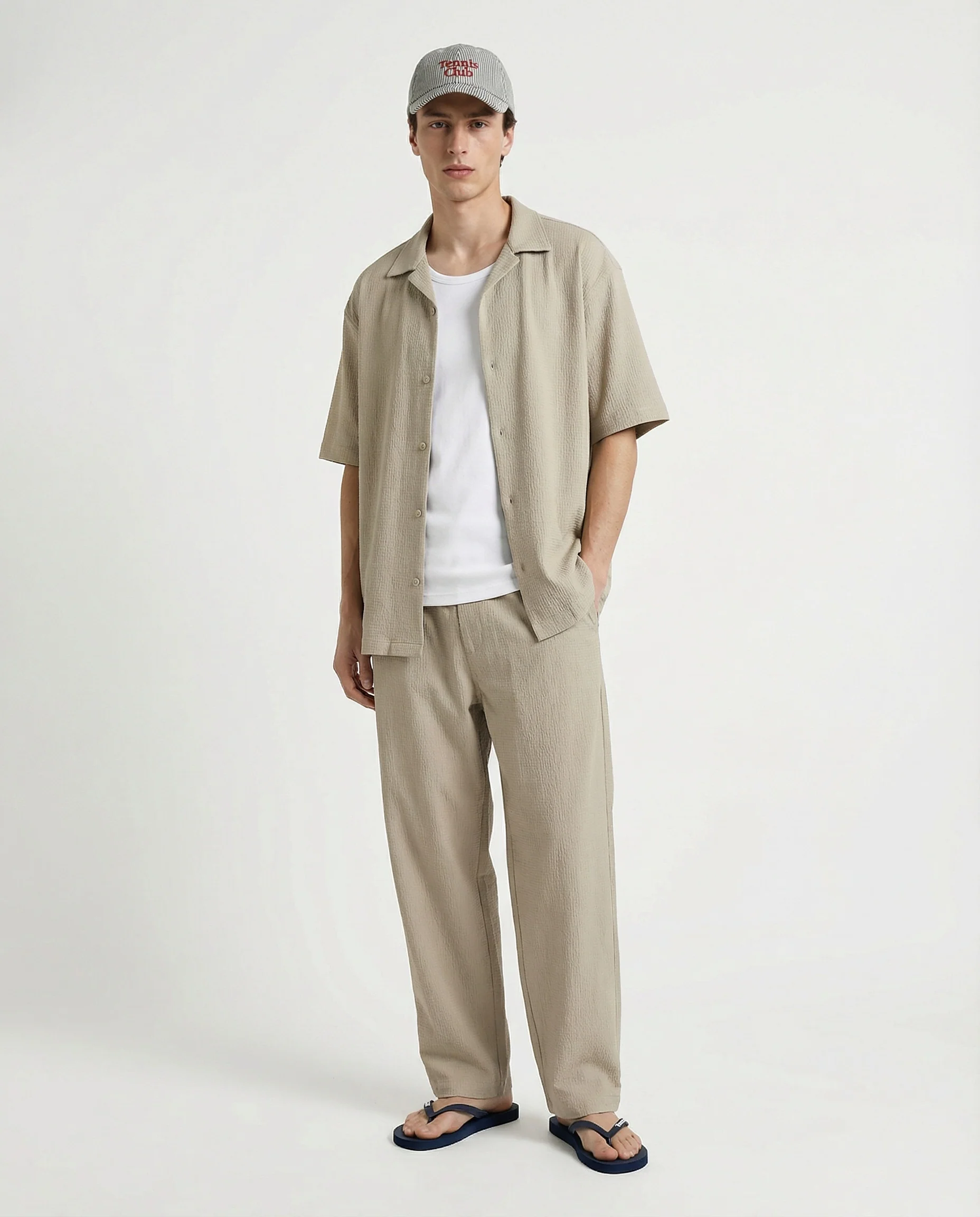 Pantaloni jogger in tessuto jacquard - Sabbia - Image 3