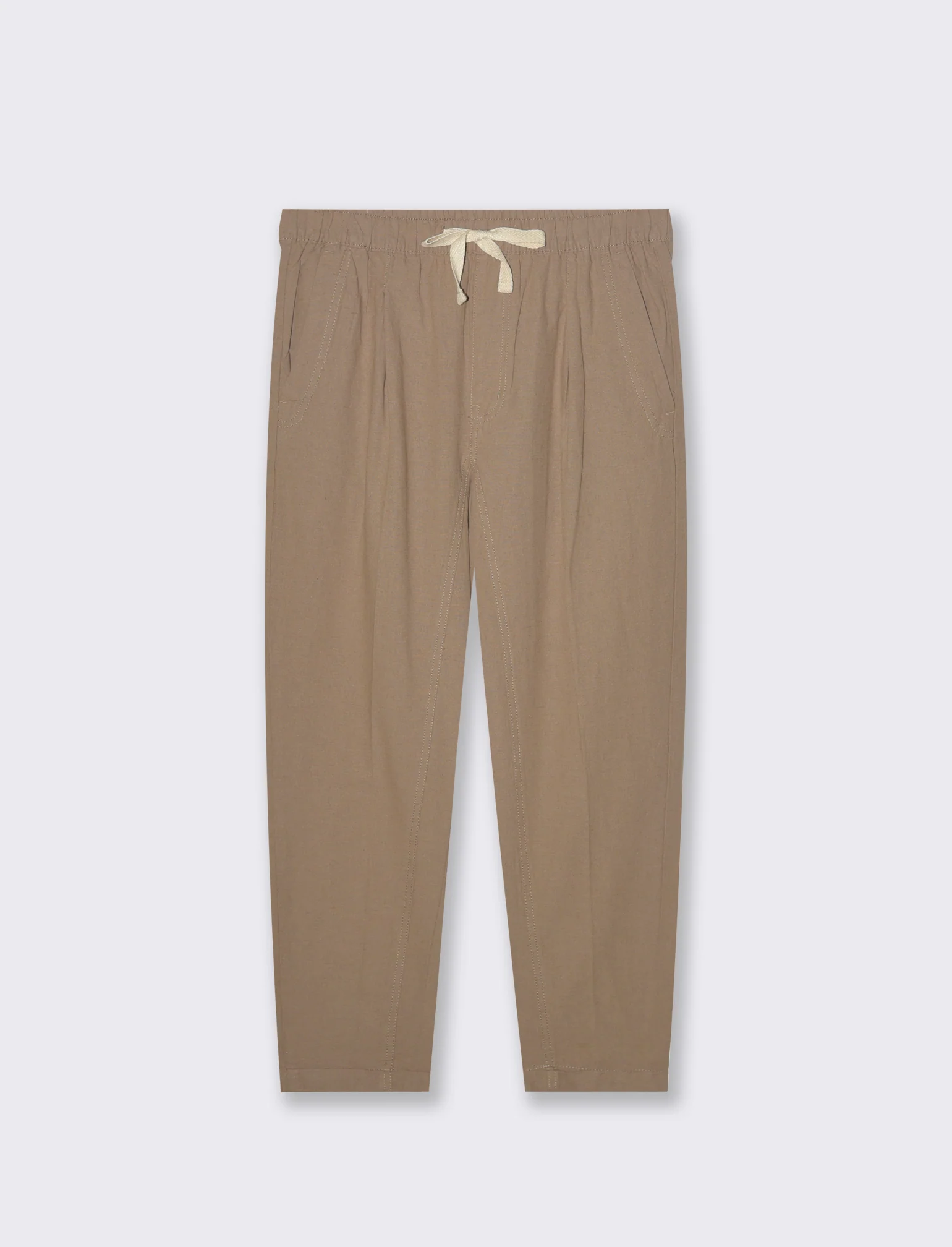 Pantaloni jogger in tessuto misto lino da uomo - Grigio tortora - Image 4