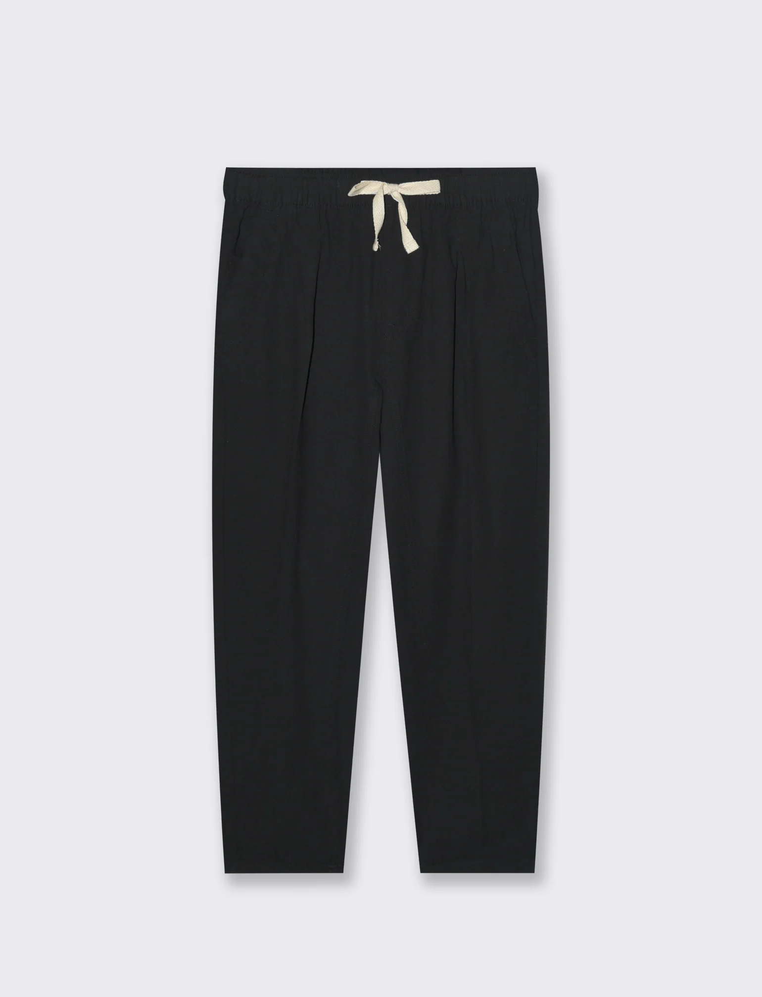 Pantaloni jogger in tessuto misto lino da uomo - Nero - Image 4