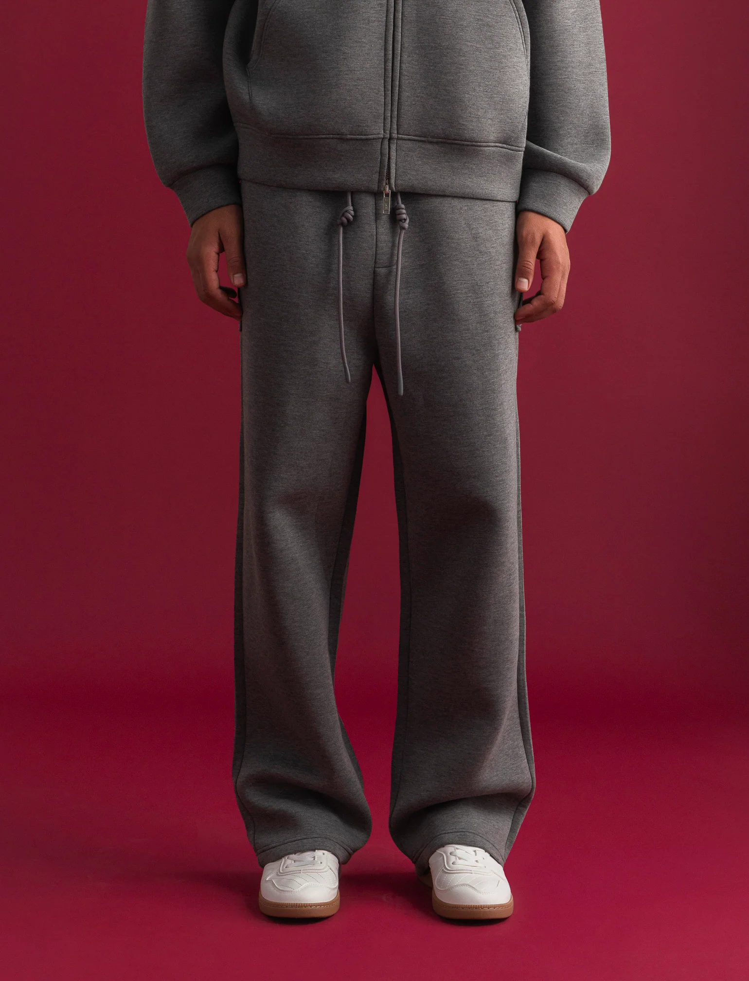 PANTALONI JOGGER IN TESSUTO TECNICO RELAXED STRAIGHT FIT - Grigio mel. - Image 2