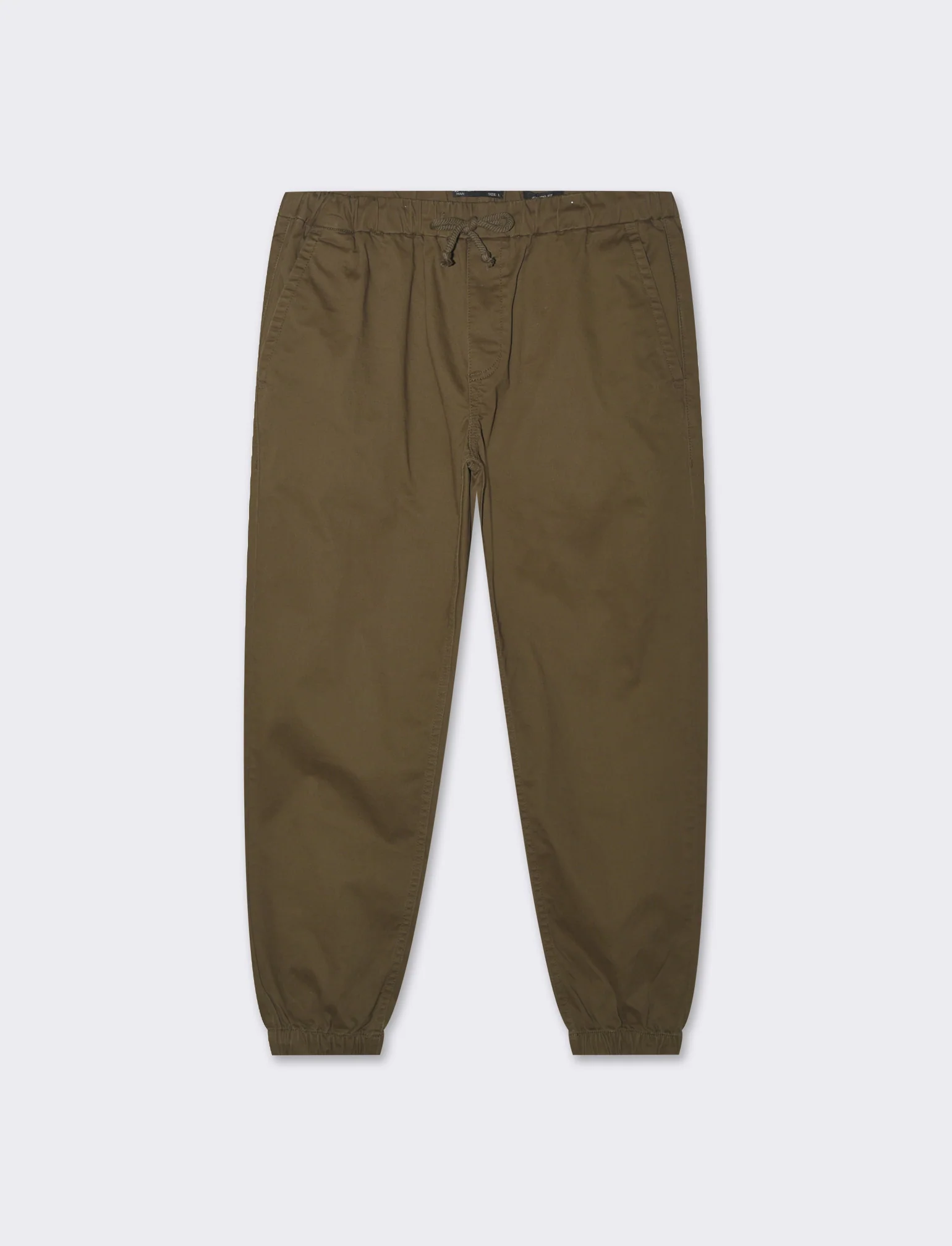 Pantaloni jogger in twill elasticizzato da uomo - Verde kaki