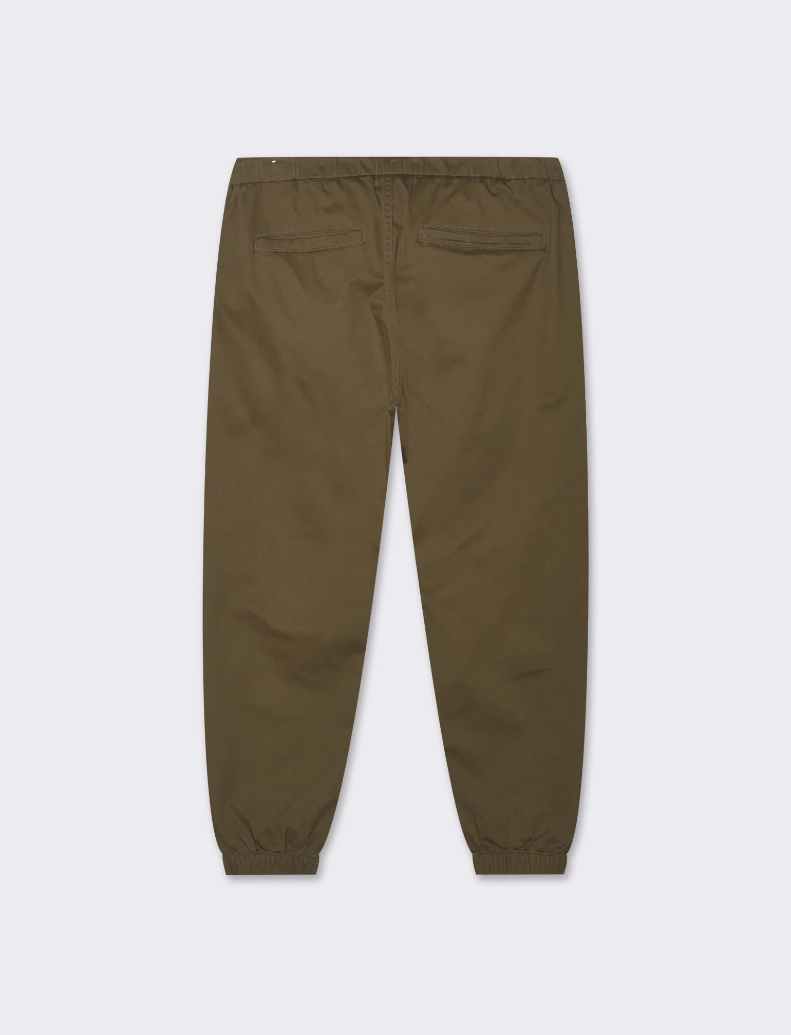 Pantaloni jogger in twill elasticizzato da uomo - Verde kaki - Image 2