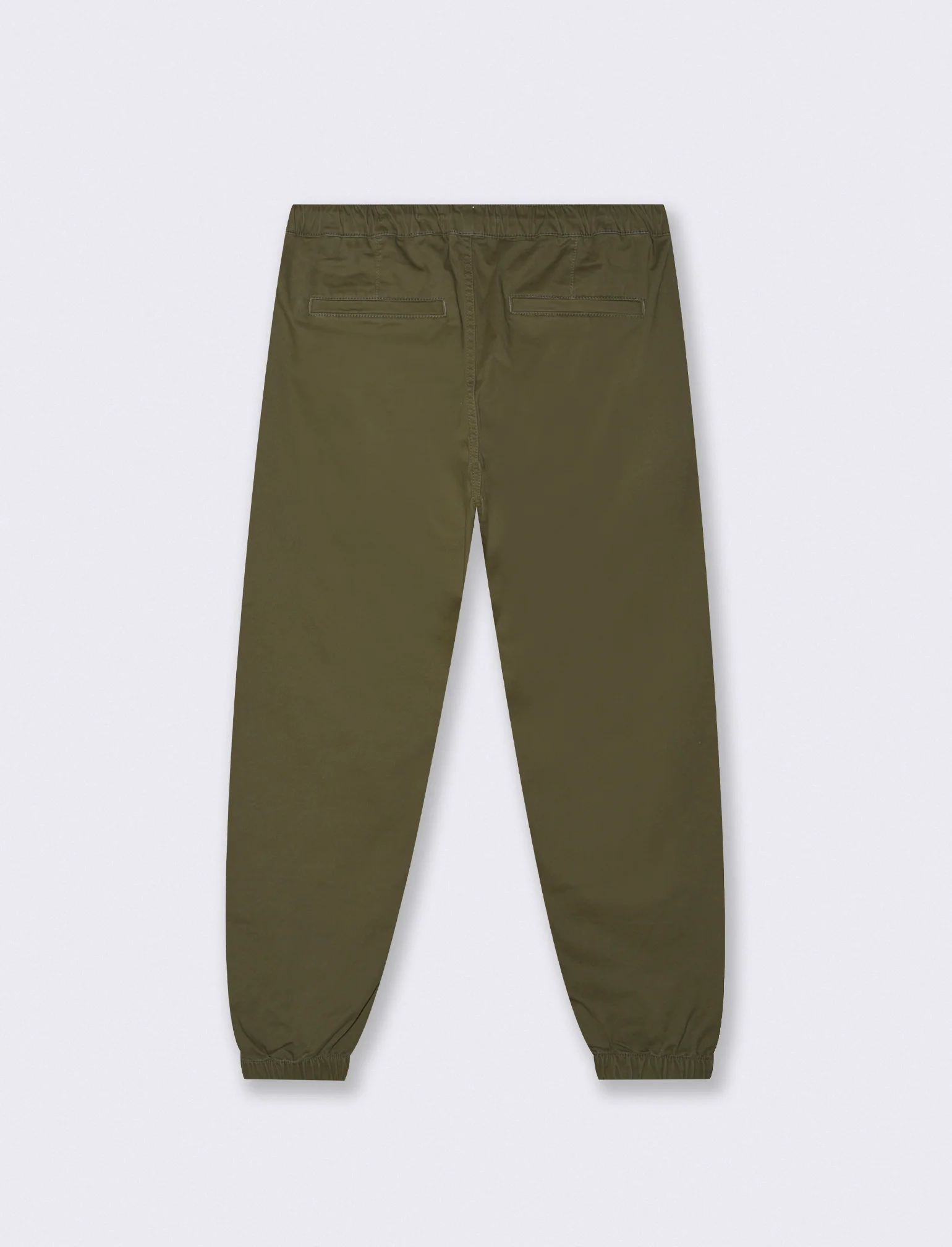 Pantaloni jogger in twill elasticizzato - Verde militare - Image 3