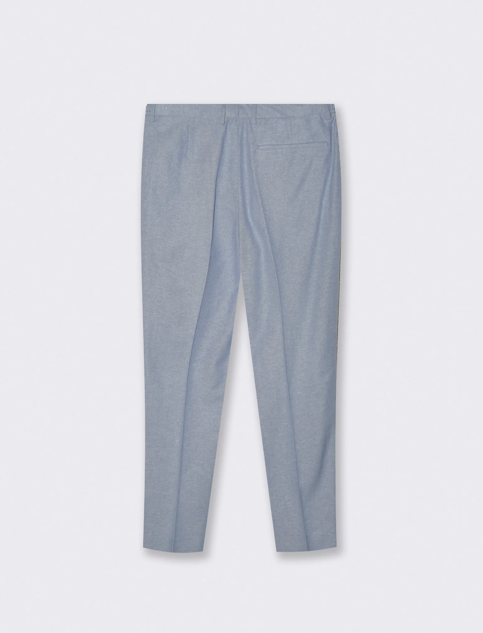 Pantaloni Jogger Misto Lino con Pinces - Celeste - Image 2