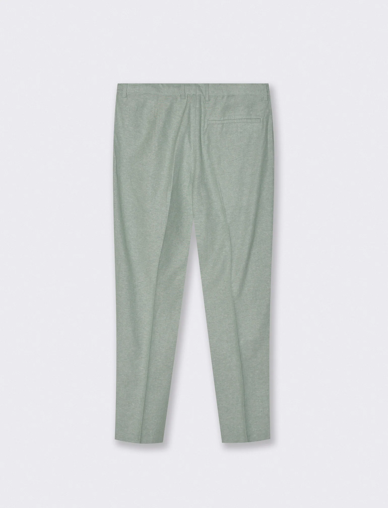 Pantaloni Jogger Misto Lino con Pinces - Verde - Image 2