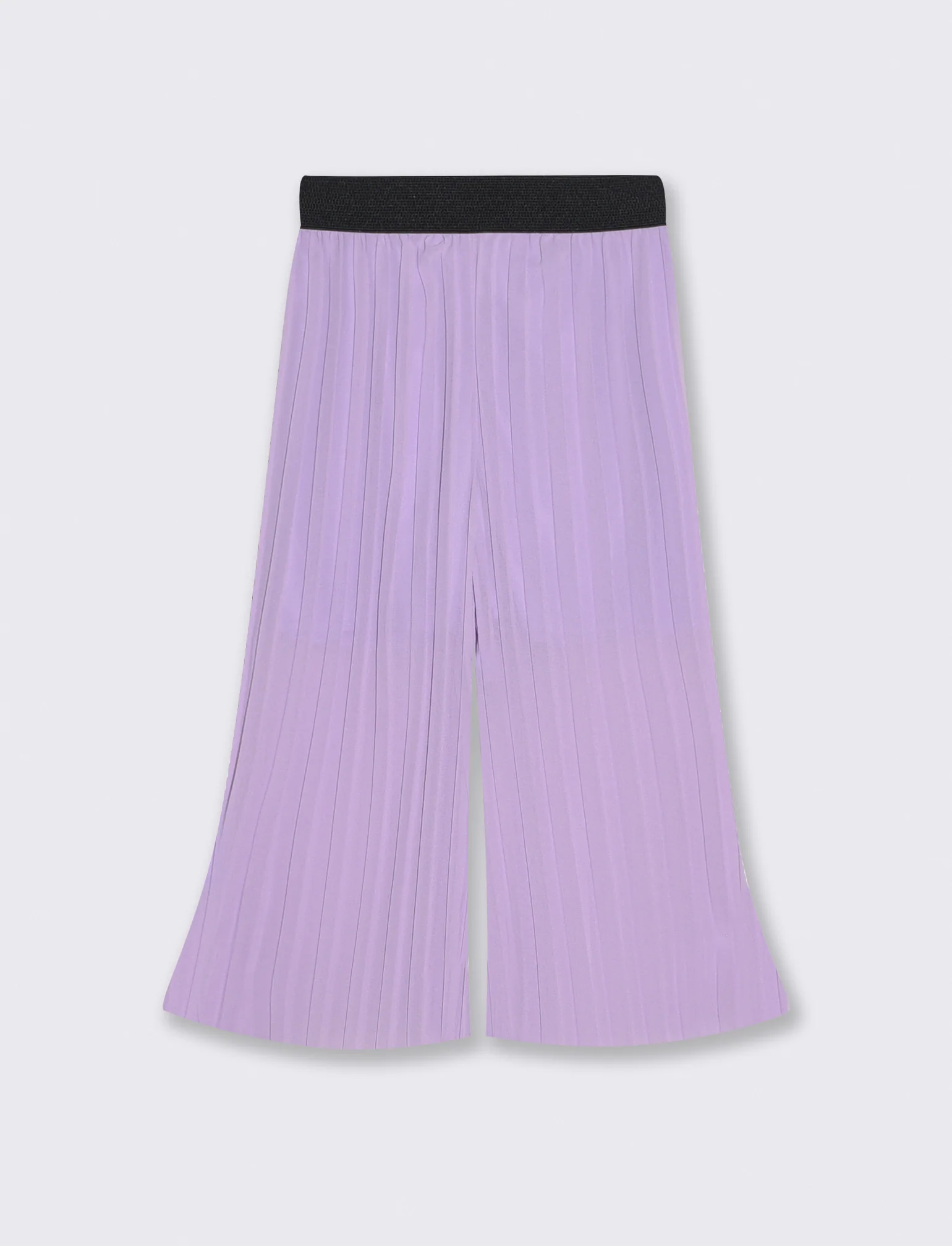 Pantaloni leggeri plissè con elastico - Lilla - Image 2