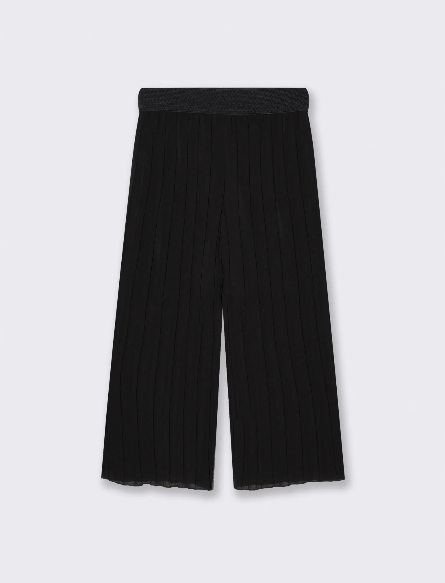 Pantaloni leggeri plissè con elastico - Nero - Image 2