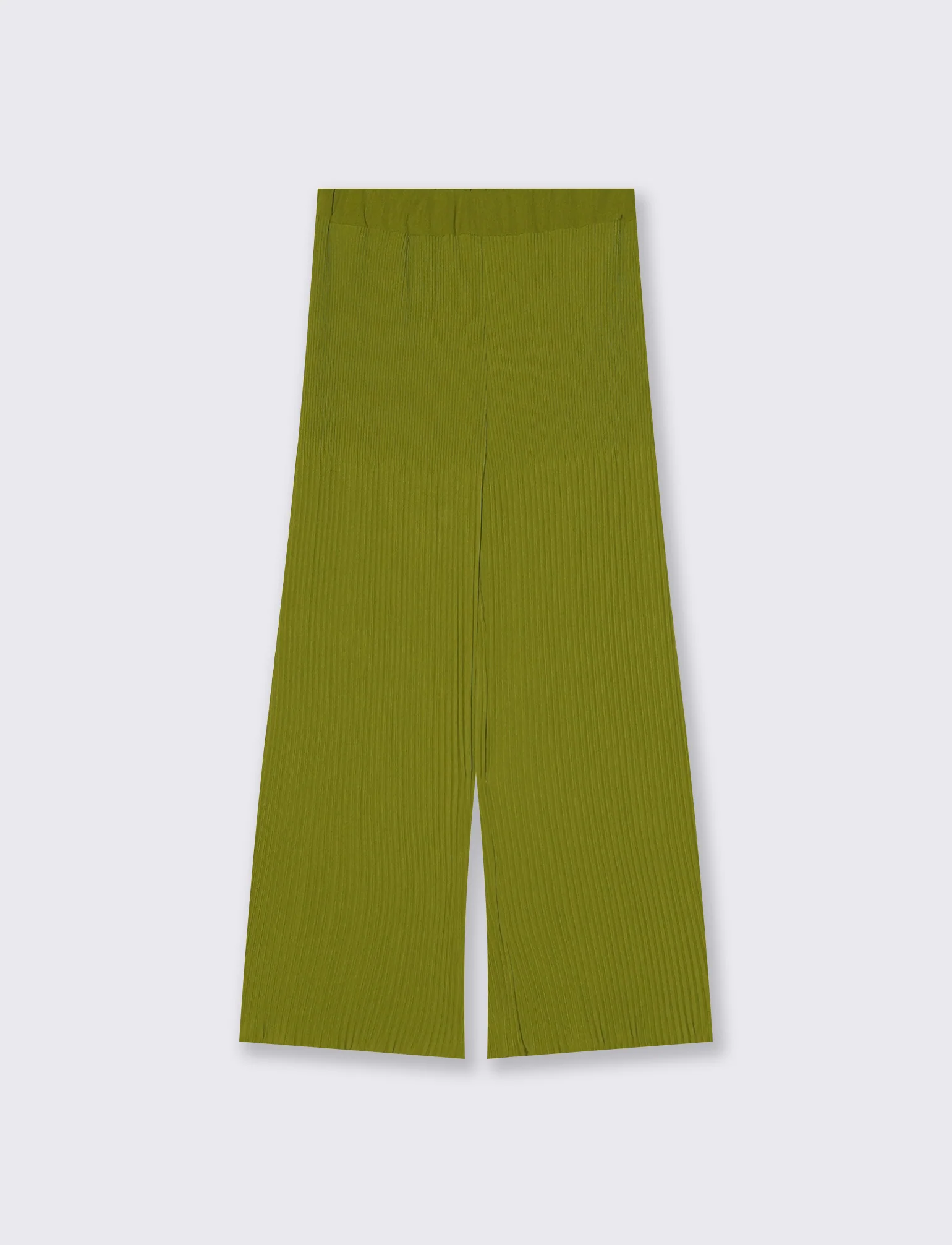 Pantaloni Morbidi a Costine Plissettati - Verde