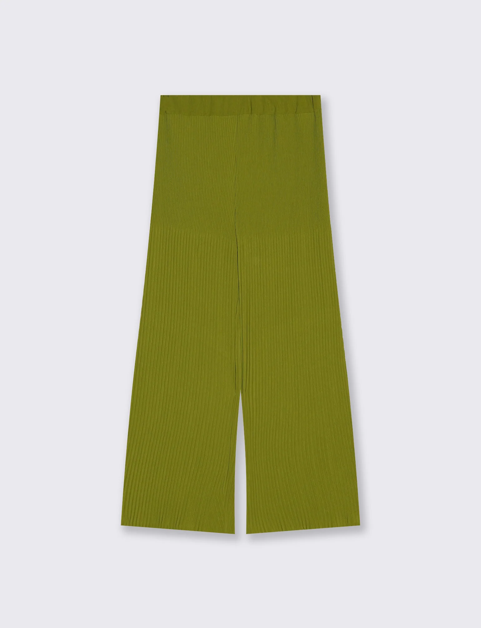 Pantaloni Morbidi a Costine Plissettati - Verde - Image 2