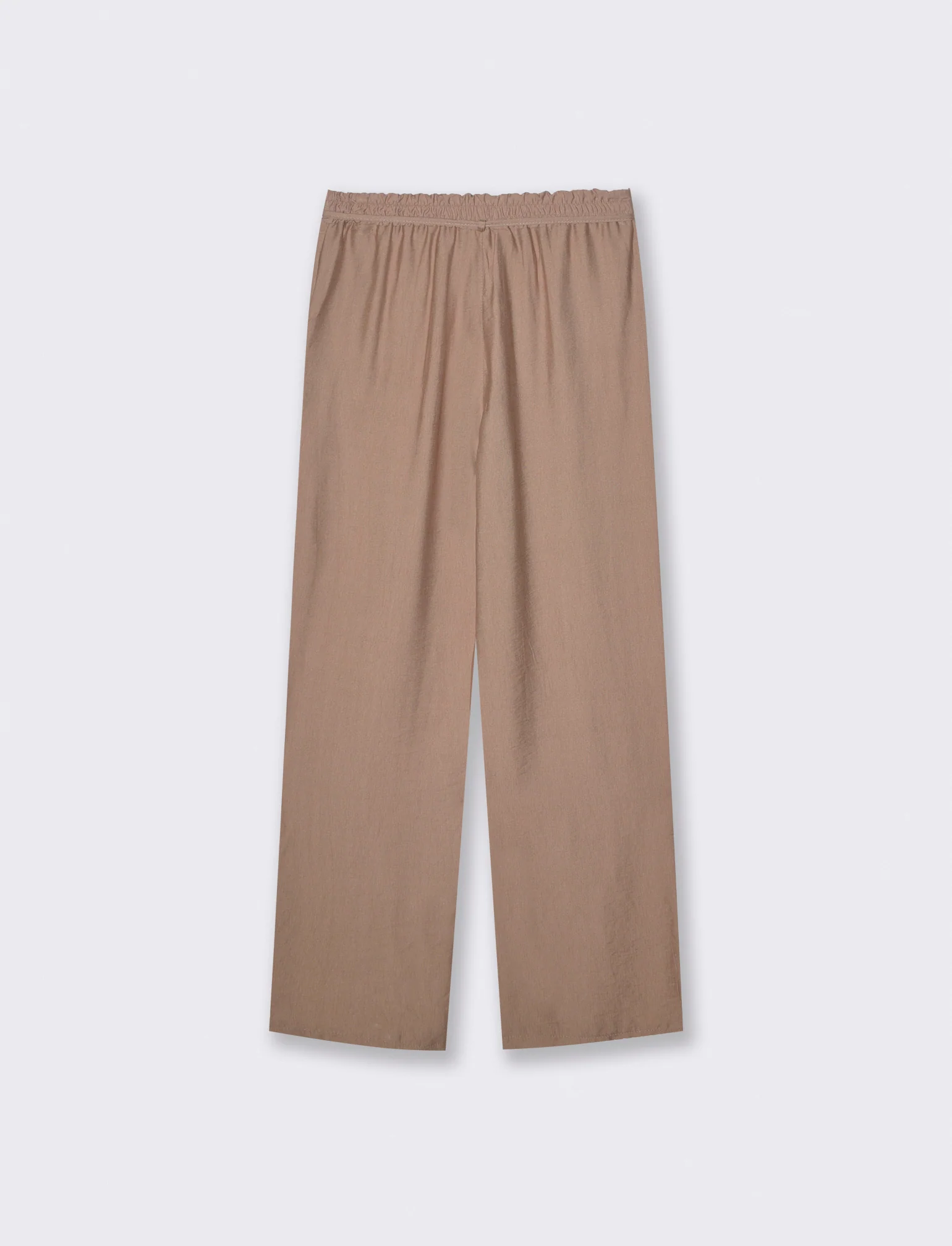 Pantaloni morbidi con coulisse in vita - Grigio fango - Image 2