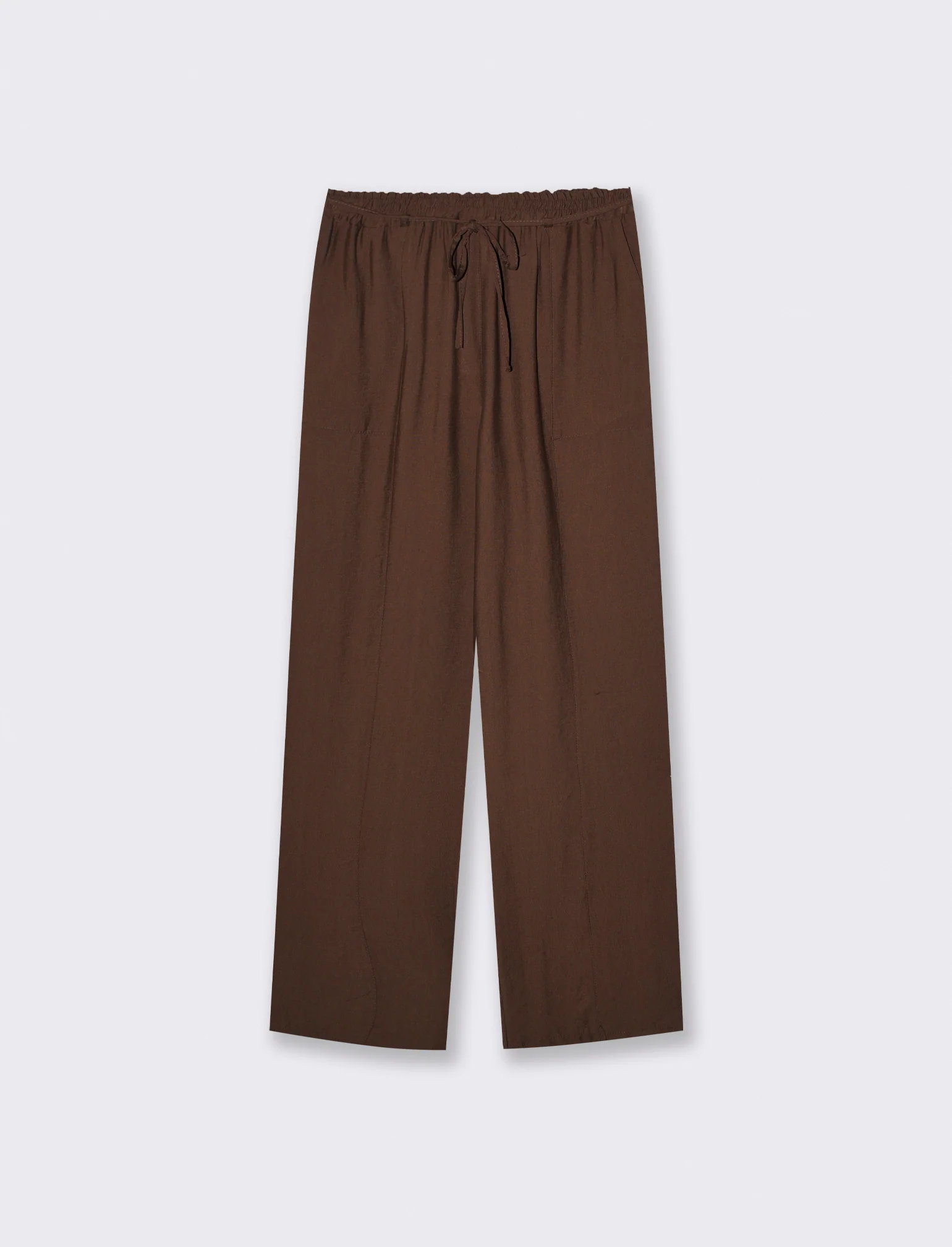 Pantaloni morbidi con coulisse in vita - Marrone tabacco