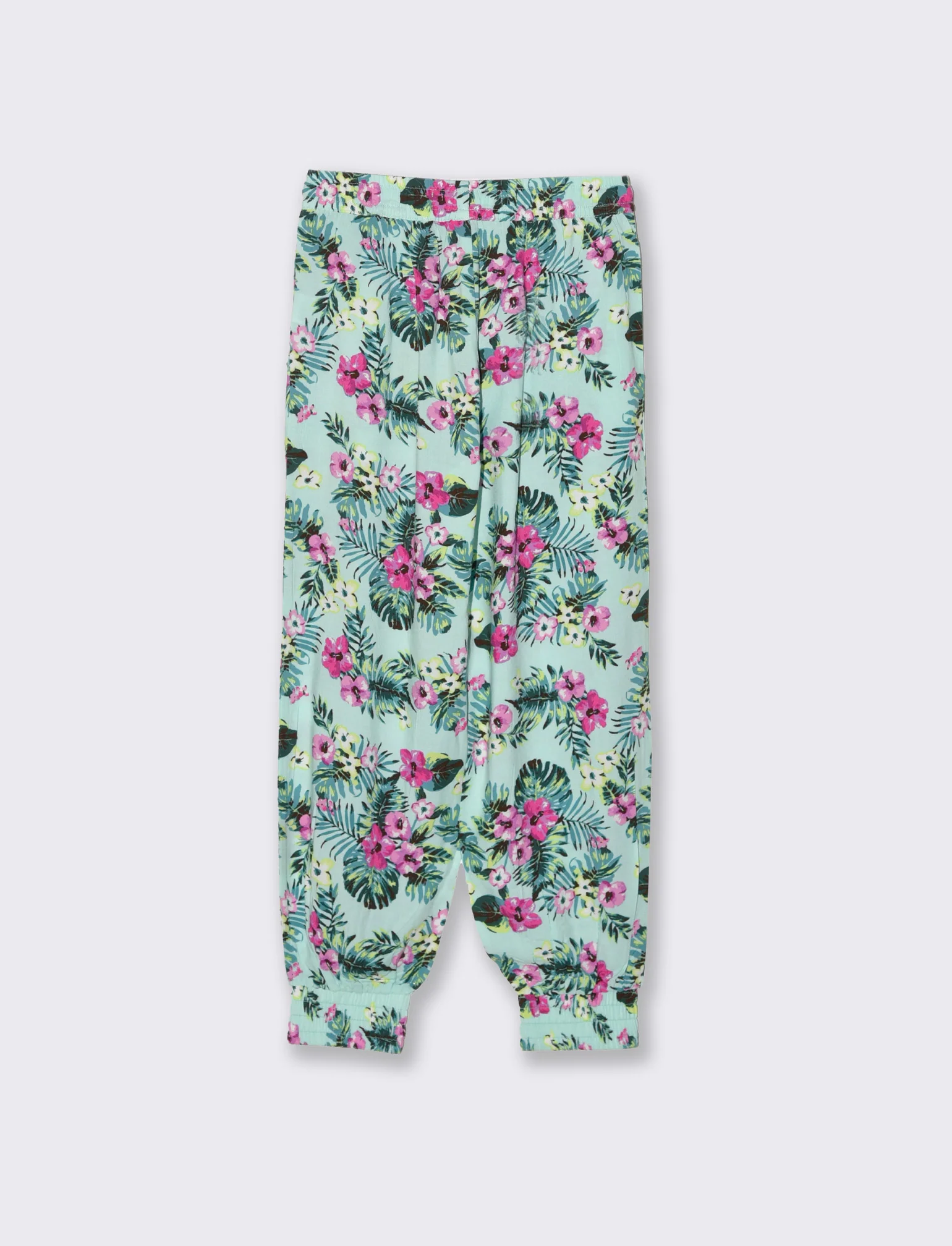 Pantaloni morbidi con laccio in vita da bambina - Verde acqua - Image 2