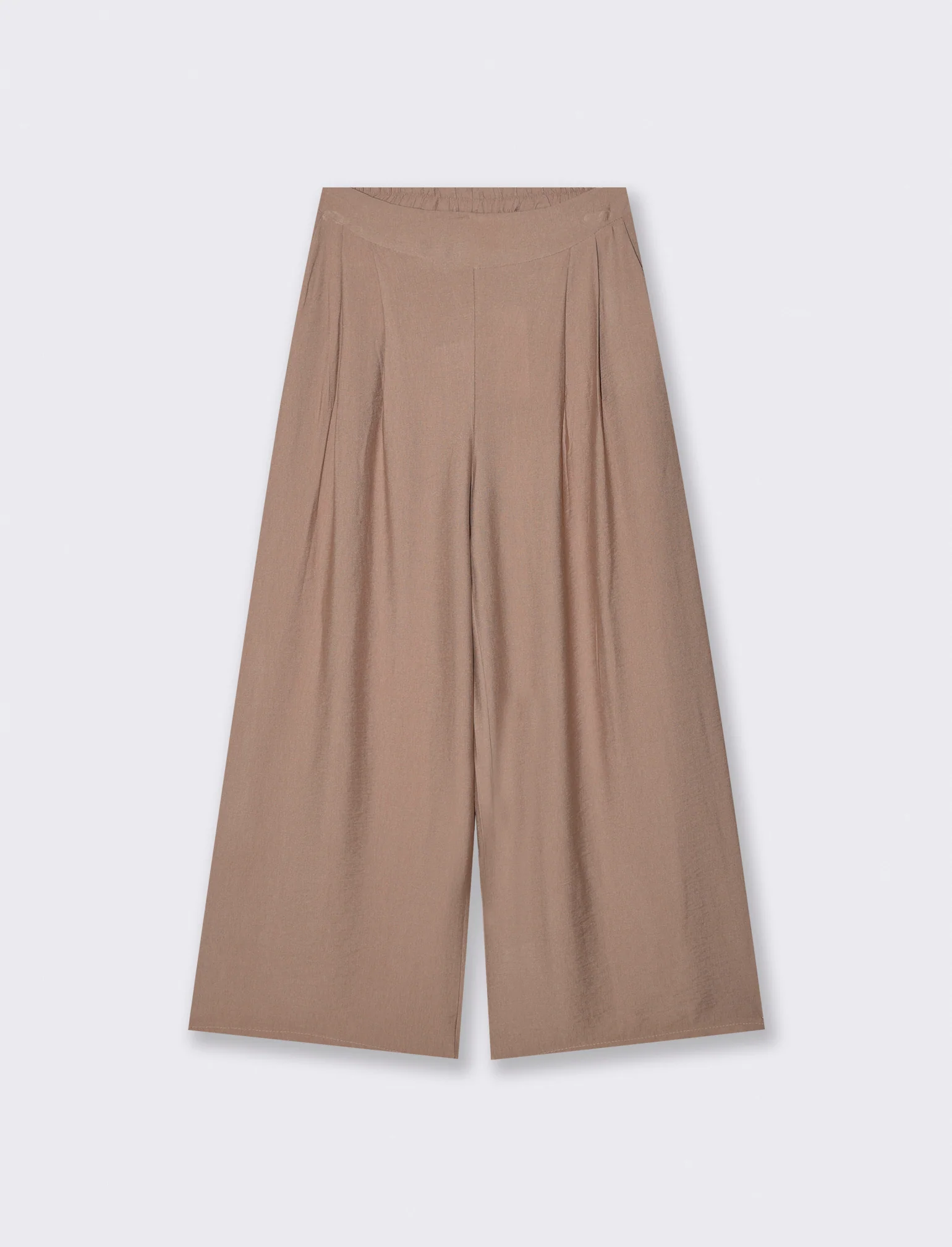 Pantaloni Morbidi con Vestibilità Ampia - Grigio fango