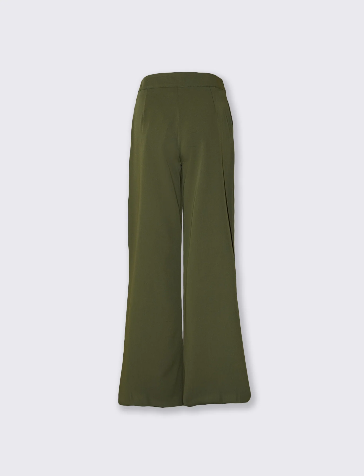 Pantaloni Palazzo con Bottoni in Vita - militare - Image 5