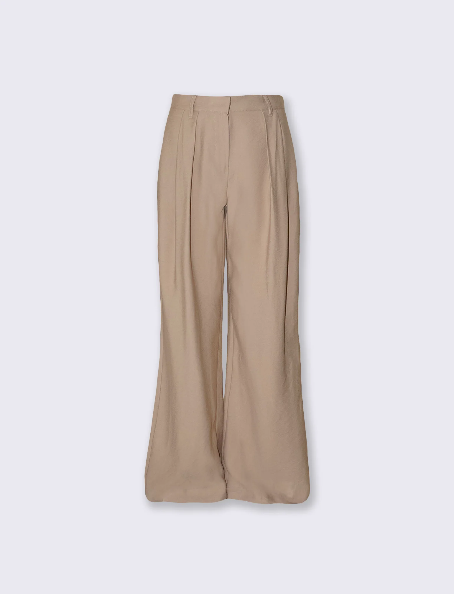 Pantaloni palazzo con pinches e tasche - Beige