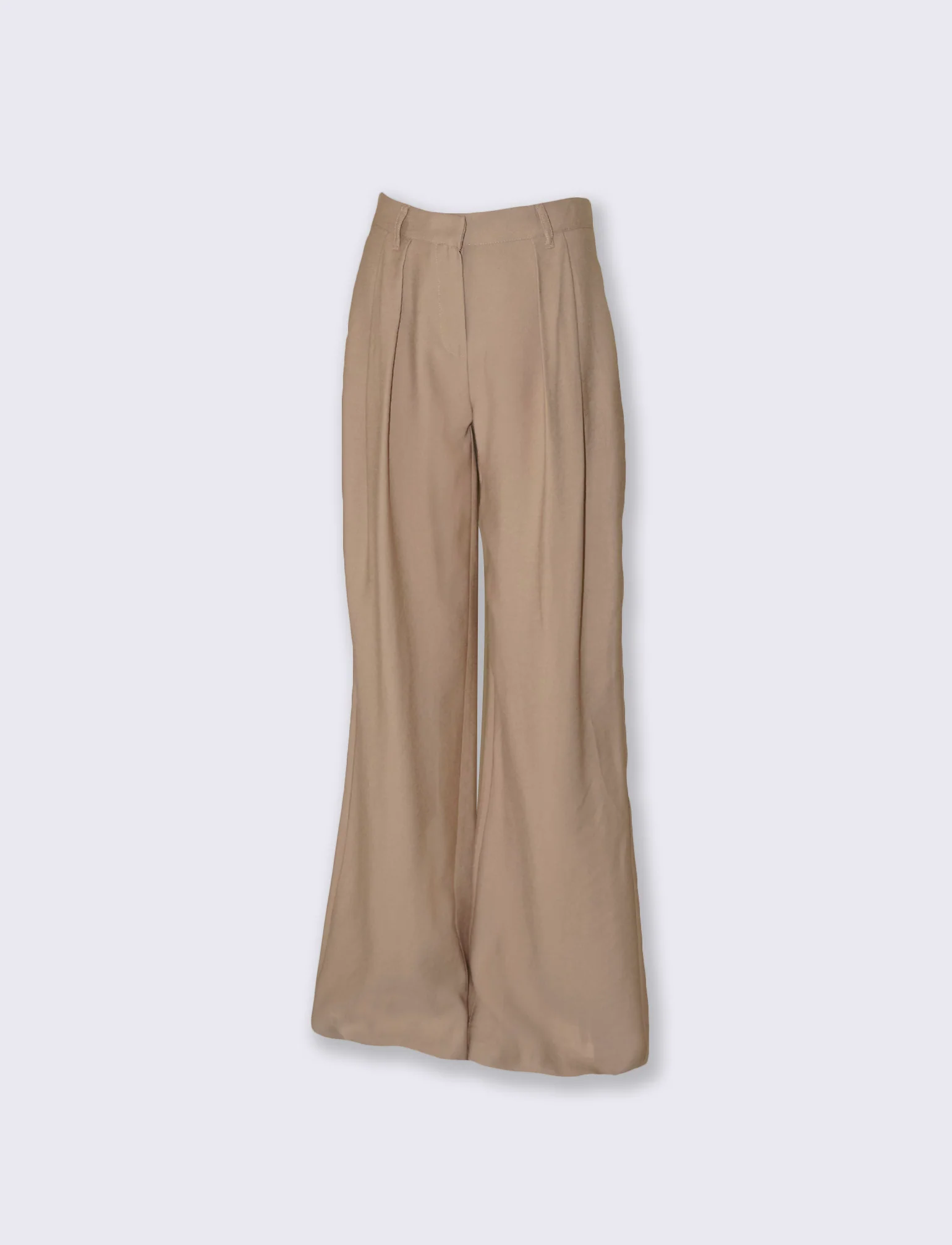Pantaloni palazzo con pinches e tasche - Beige - Image 5