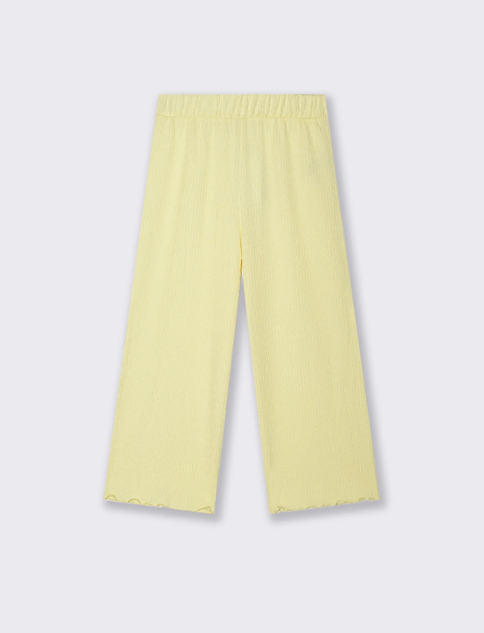 Pantaloni Palazzo Goffrati con Vita Elastica - Giallo