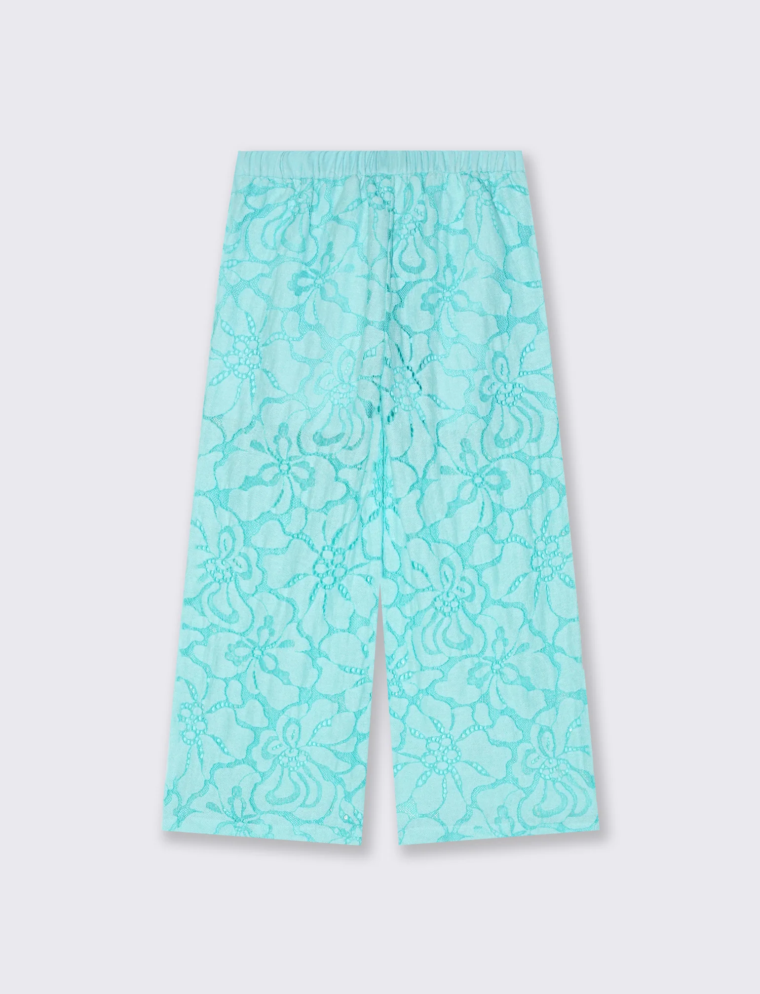 Pantaloni Palazzo in Macramè Colorati - Verde acqua - Image 4