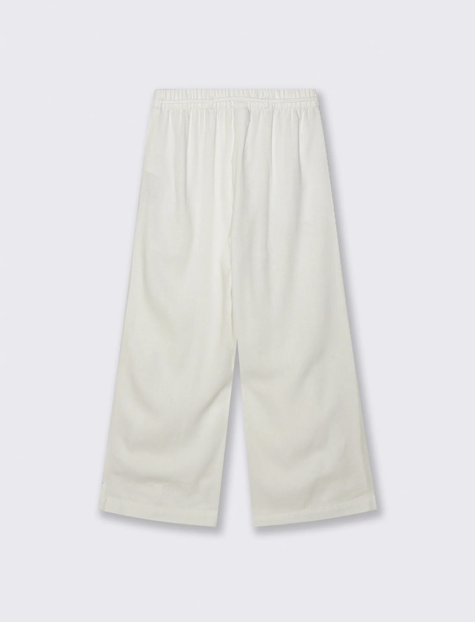 Pantaloni Palazzo Lino con Tasche e Elastico - Bianco - Image 2