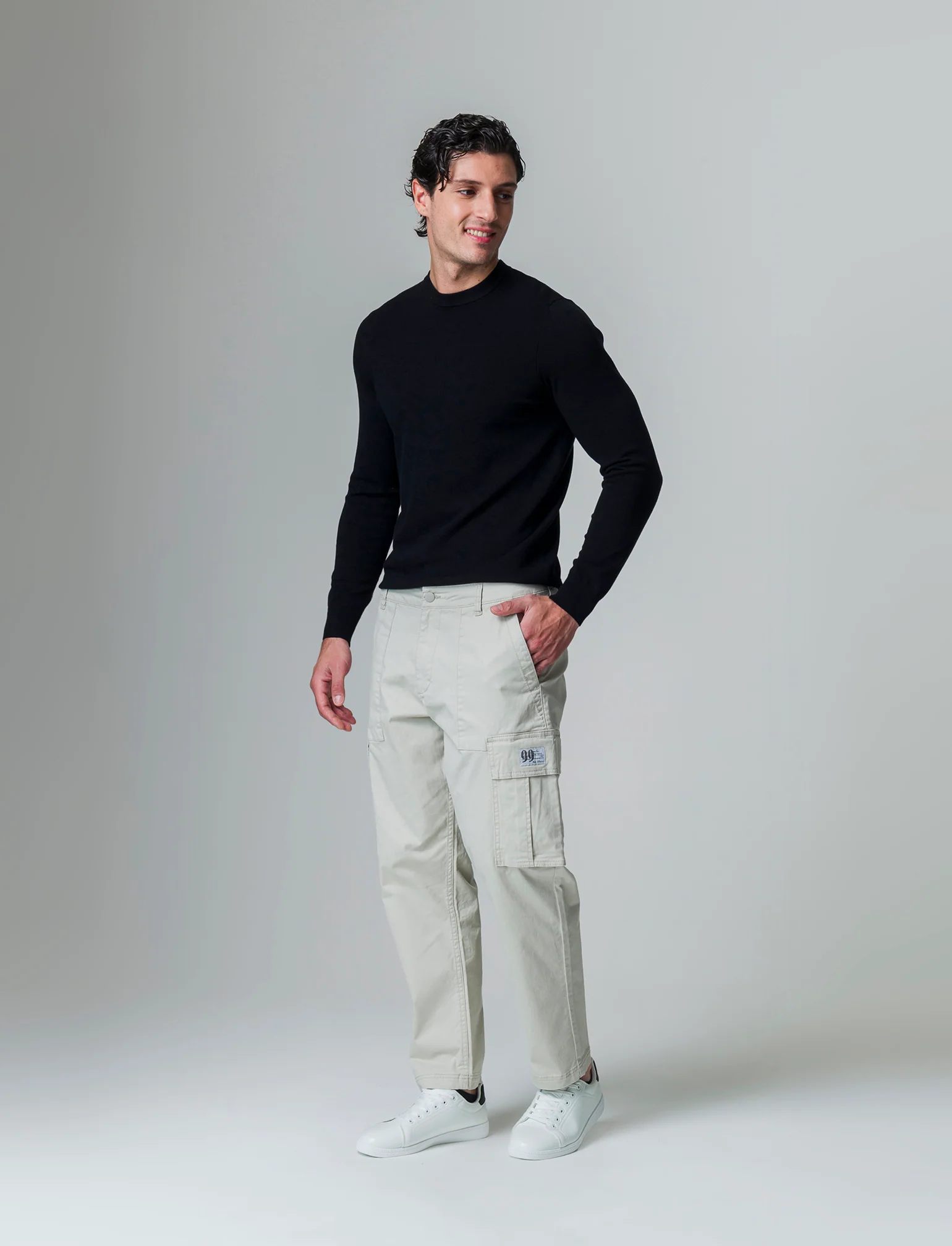 Pantaloni relaxed cargo fit da uomo - Grigio ghiaccio - Image 3