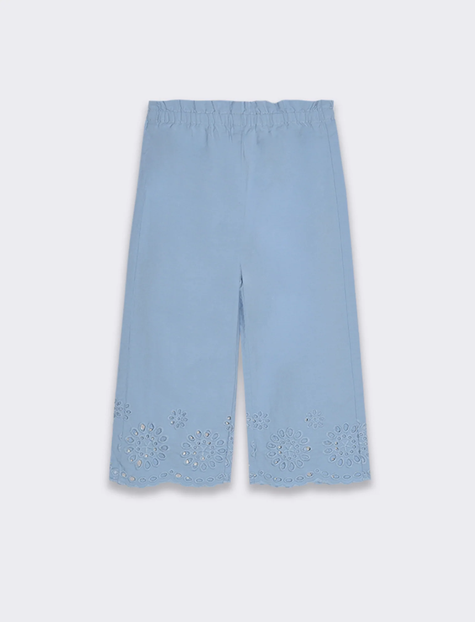 Pantaloni ricamati da neonata - Azzurro - Image 2