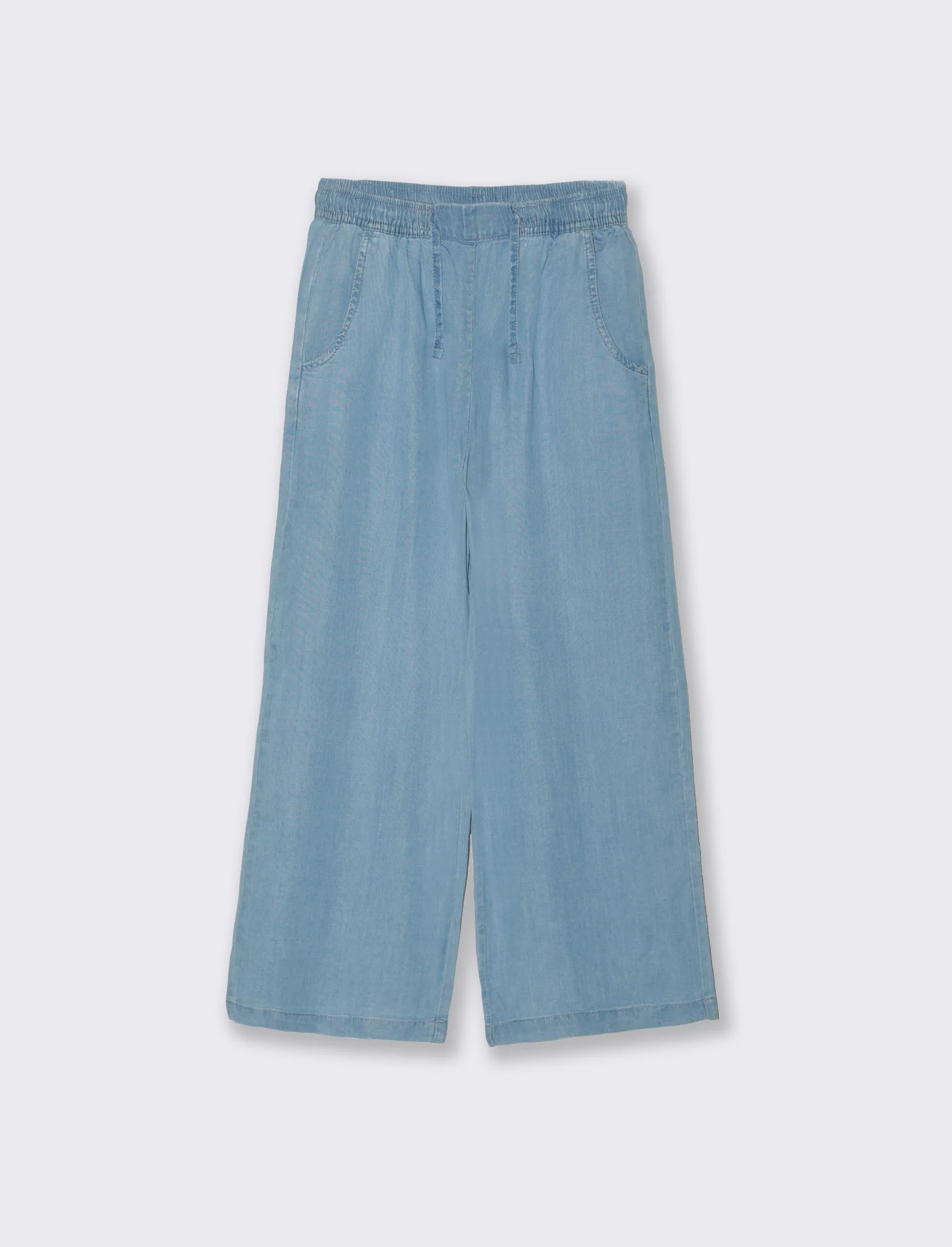 Pantaloni rigati da bambina - Denim - Image 4