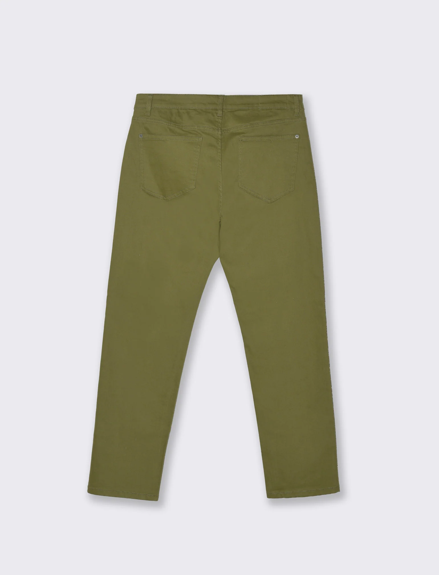 Pantaloni Slim Fit 5 Tasche Effetto Slavato - Verde oliva - Image 4